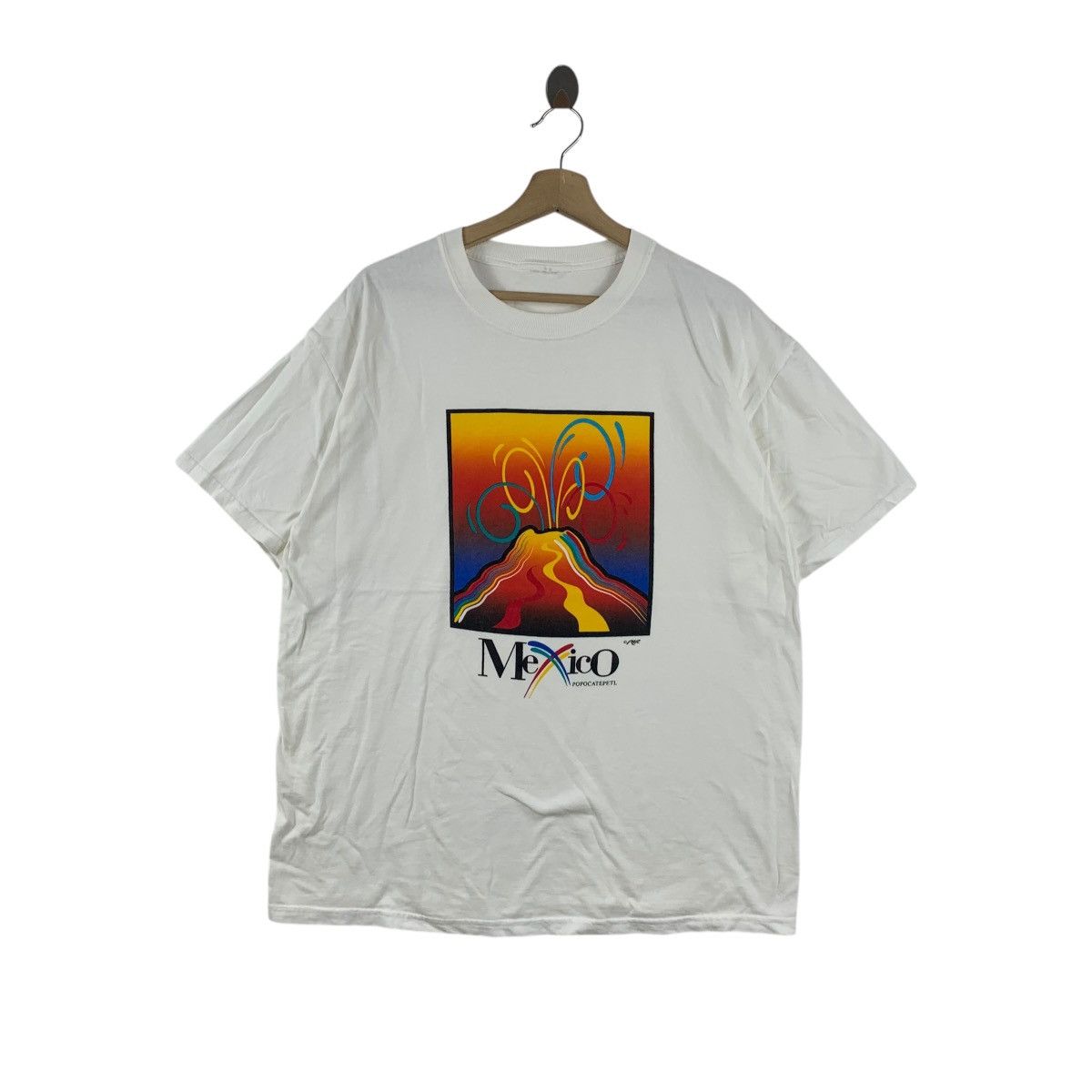 Vintage Vintage MEXICO POPOCATEPETL VOLCANO Pop Art Tee Shirt Top Size US L / EU 52-54 / 3 - 1 Thumbnail
