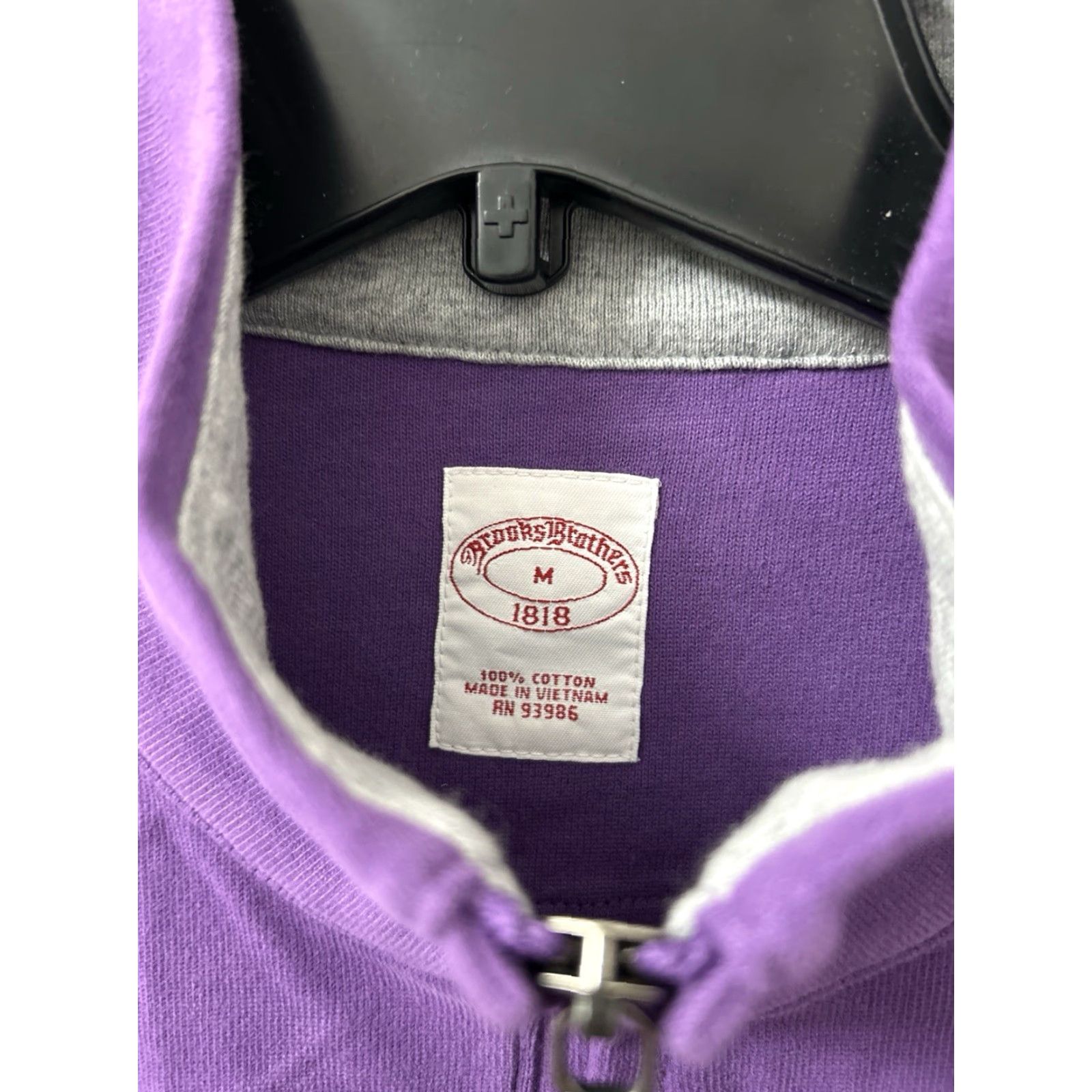 Brooks Brothers Brooks Brothers 1/4 Zip Mens Medium Purple Cotton Pullover Sweatshirt L/S Shirt Pullover Size US M / EU 48-50 / 2 - 5 Thumbnail