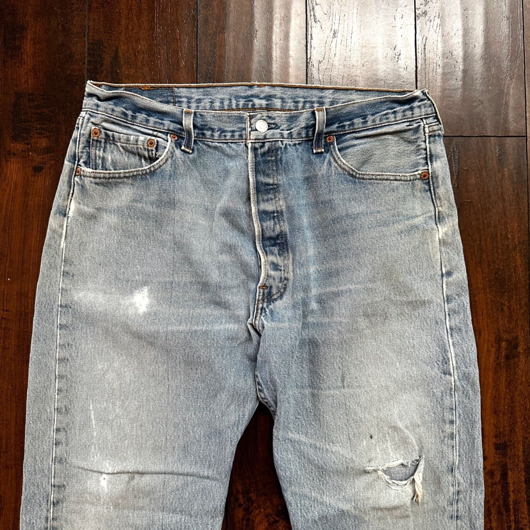 Levi's VTG Levi's 501 Jeans - Button Fly - Straight Leg - 38x33 USA Tag - Blue Denim - Mens Vintage 90s 501 Series Size US 38 / EU 54 - 2 Thumbnail