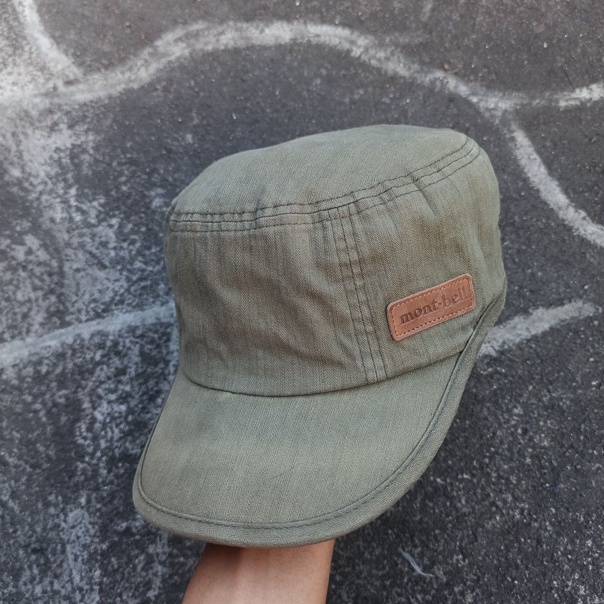 Hunter × Montbell Army montbell cadet hat with leather path and adjust Size ONE SIZE - 1 Thumbnail