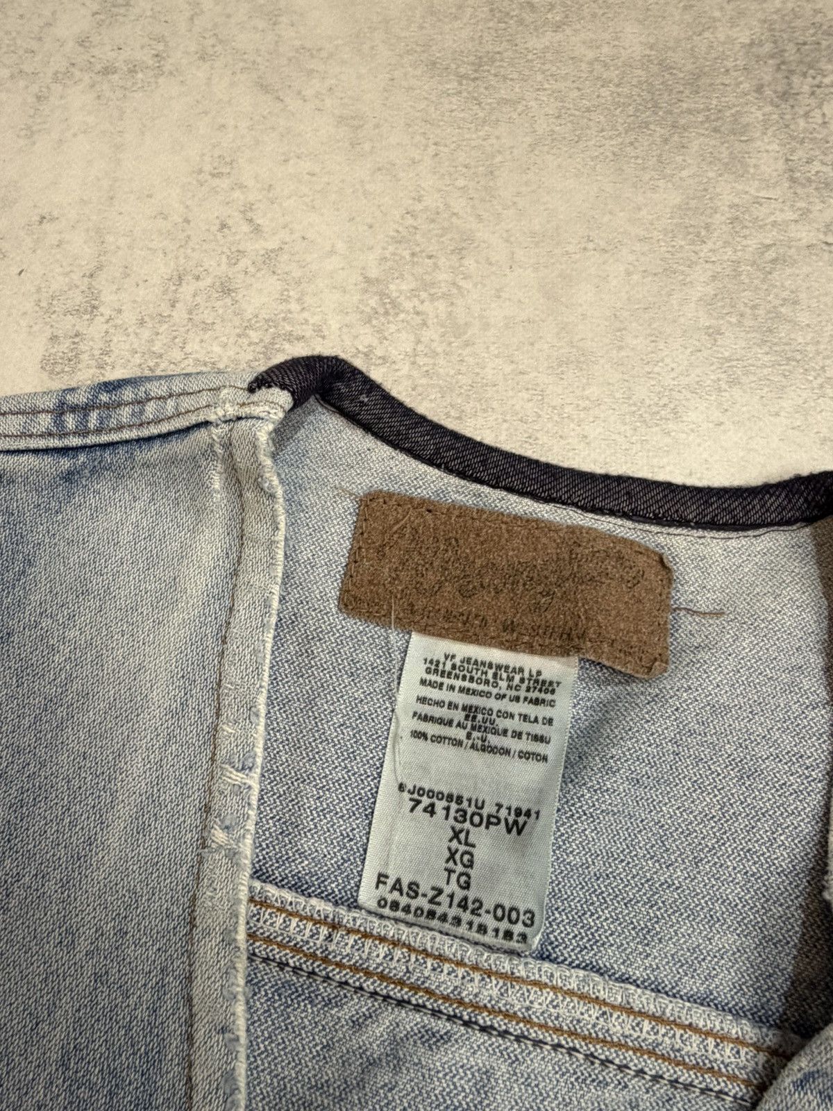 Wrangler Wrangler Men's Blue Jean Western Cowboy Waistcoat 90s Size US XL / EU 56 / 4 - 6 Thumbnail