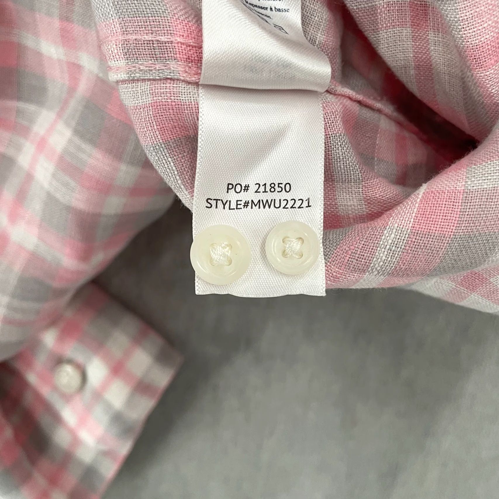 Faherty Faherty Button-Up Shirt Adult Large Pink Plaid Linen Long Sleeve Pocket Casual Mens Size US L / EU 52-54 / 3 - 7 Thumbnail