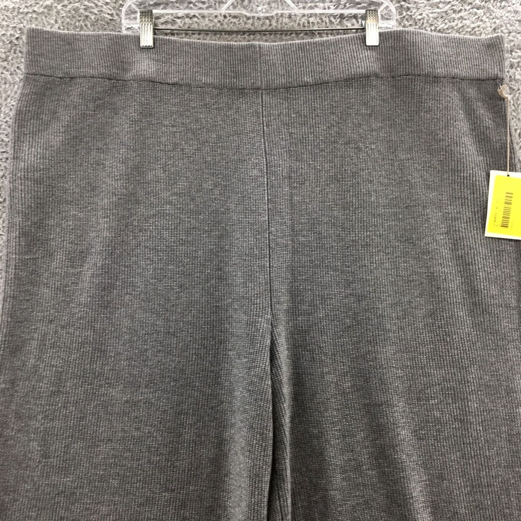 Vintage A New Day Ankle Wide-Leg Pants Womens 3X Gray High Rise Knit NEW Size 40" / US 18 - 2 Thumbnail