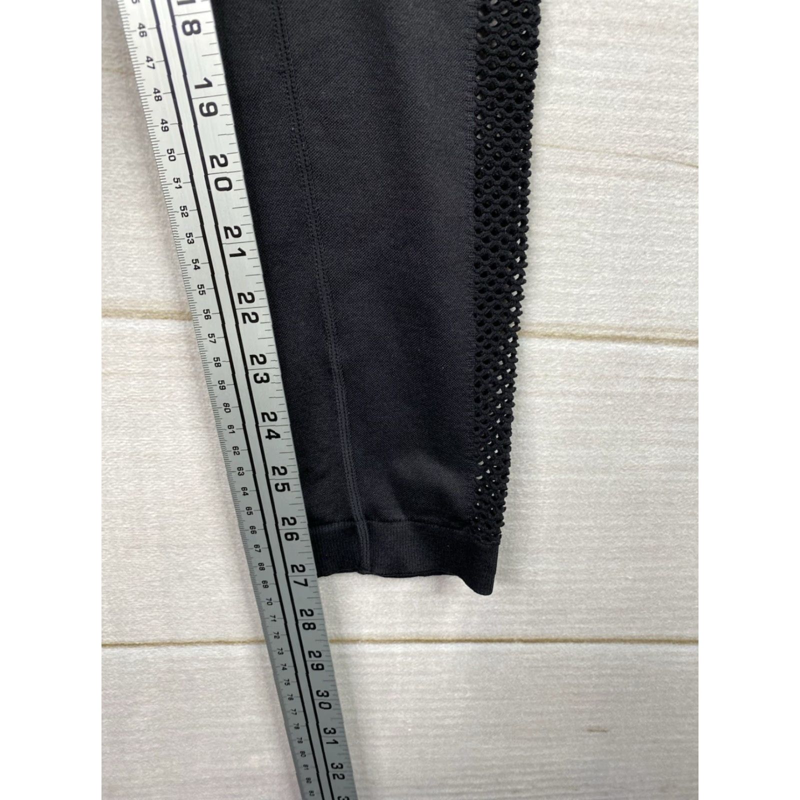 Vintage JoyLab Leggings Shirt Womens S Black Compression Ribbed Waist Ankle Inseam 27 in Nylon Spandex Knit Activewear Gym Training Size 28" / US 6 / IT 42 - 5 Thumbnail