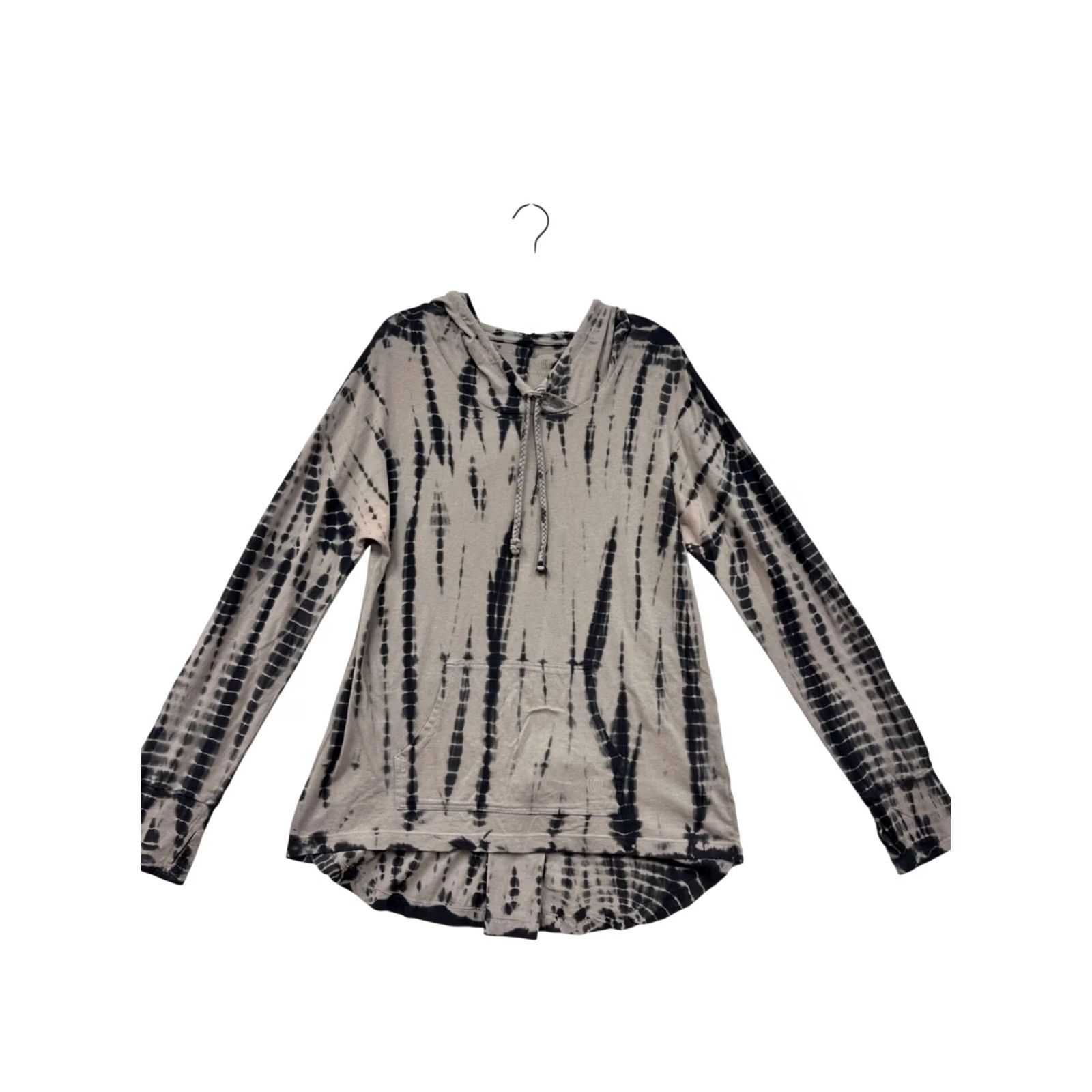 Vintage VINTAGE Balance Collection Hoodie XL Tie-Dye Black Unisex Adults Pullover Cotton Spandex Long Sleeve Adjustable Drawstring Hood Lightweight Activewear Size XL / US 12-14 / IT 48-50 - 2 Thumbnail