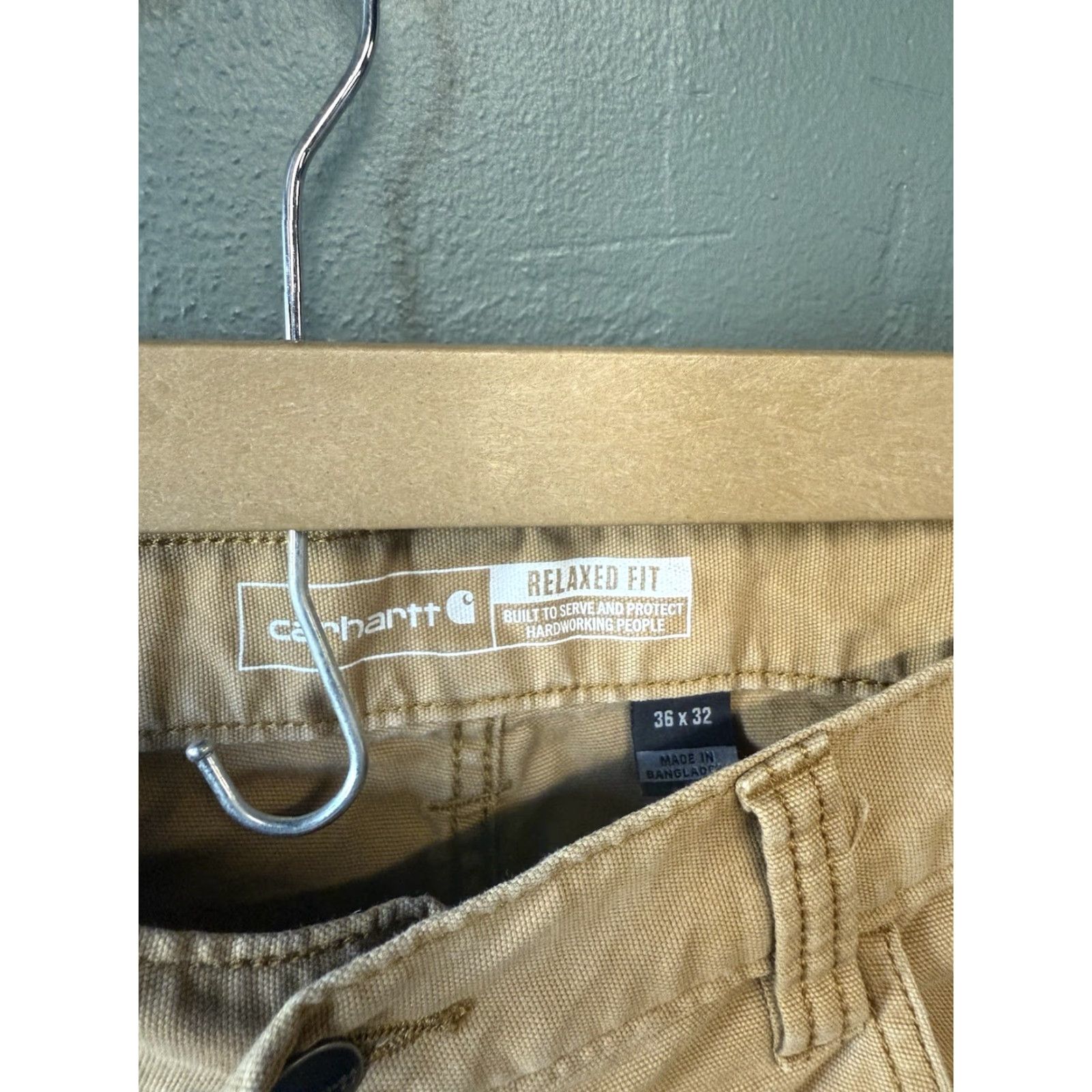 Carhartt Carhartt Mens Khaki Relaxed Fit Chino Work Pants 36 x 32 Size US 36 / EU 52 - 3 Thumbnail