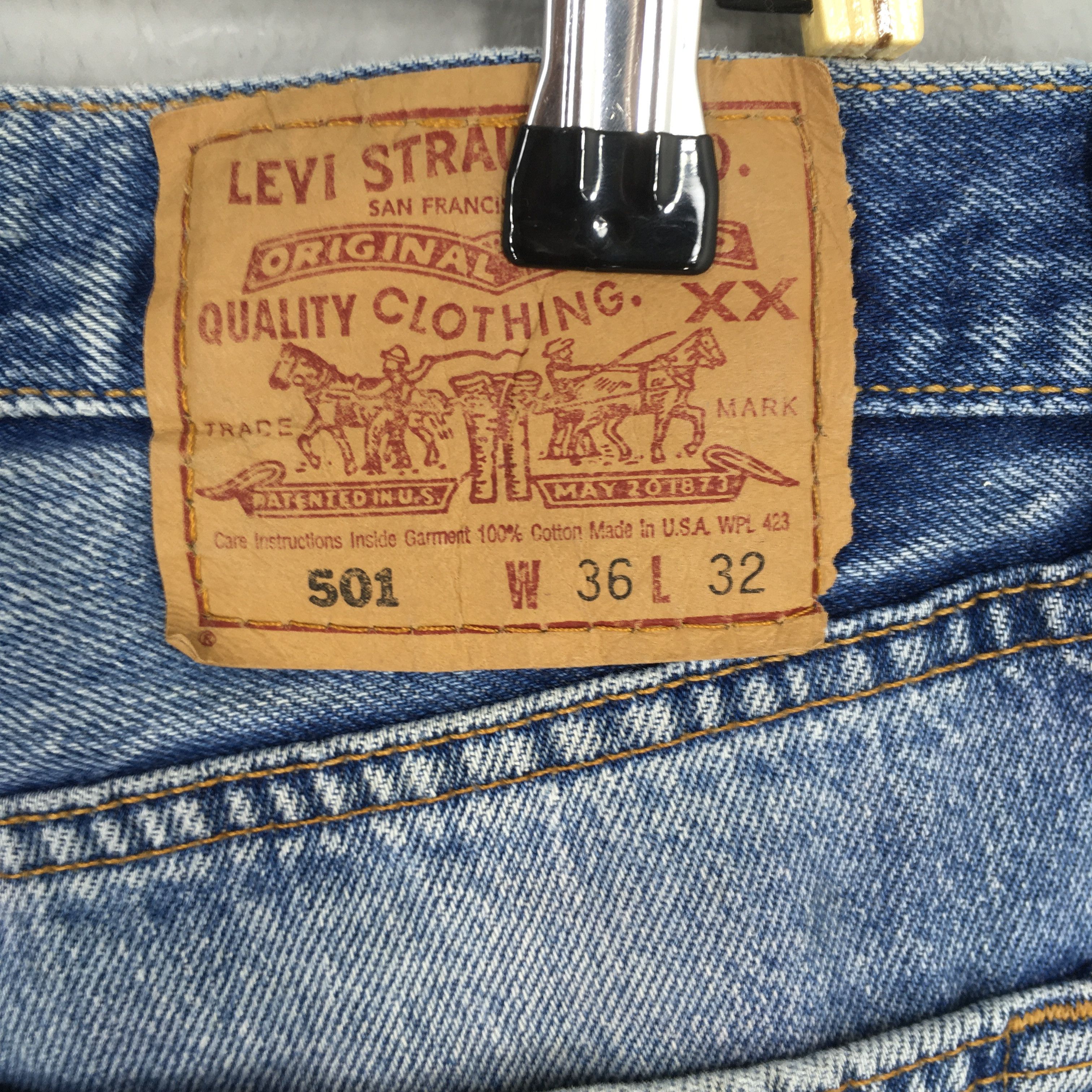 Levi's Size 34x30 Vintage 90s Levi's 501 Distressed Jeans S1430 Size US 34 / EU 50 - 11 Thumbnail