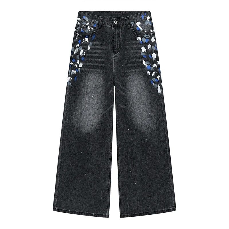 Jean × Vintage Black Hip Pop Paint Graffiti Denim Size US 32 / EU 48 - 4 Thumbnail