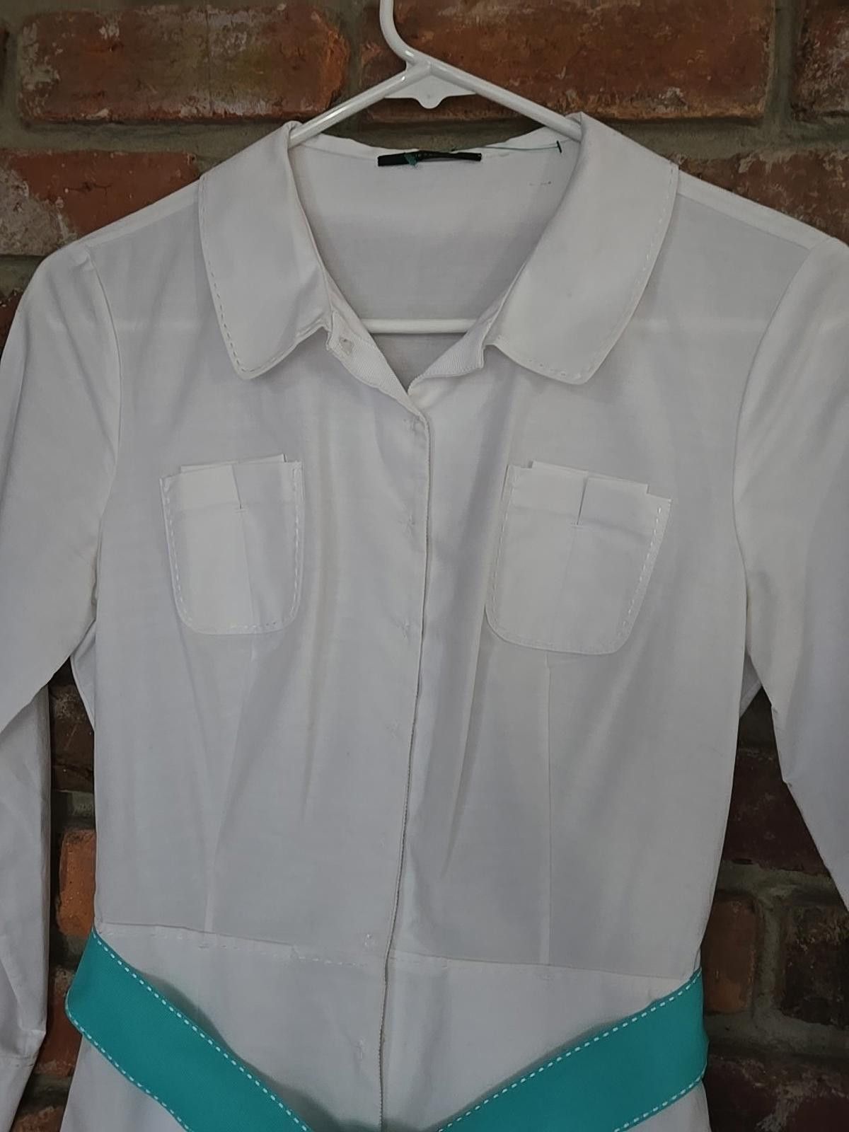 Elie Tahari Tahari Womens Shirt Dress Sz S Small 3/4 Sleeves White Size S / US 4 / IT 40 - 4 Thumbnail