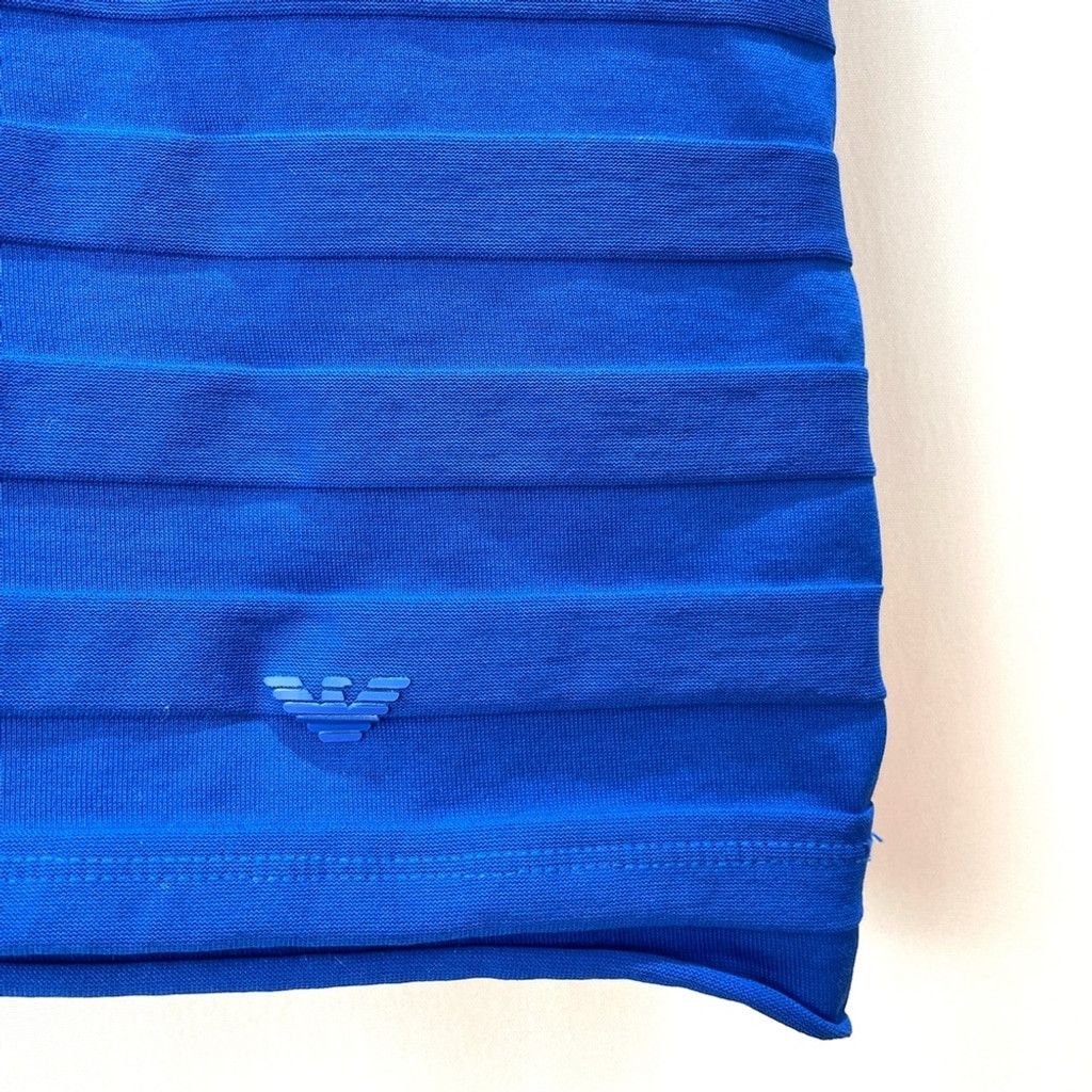 Emporio Armani EMPORIO ARMANI Blue Horizontal Tonal Stripe T-Shirt Size M Size US M / EU 48-50 / 2 - 4 Thumbnail