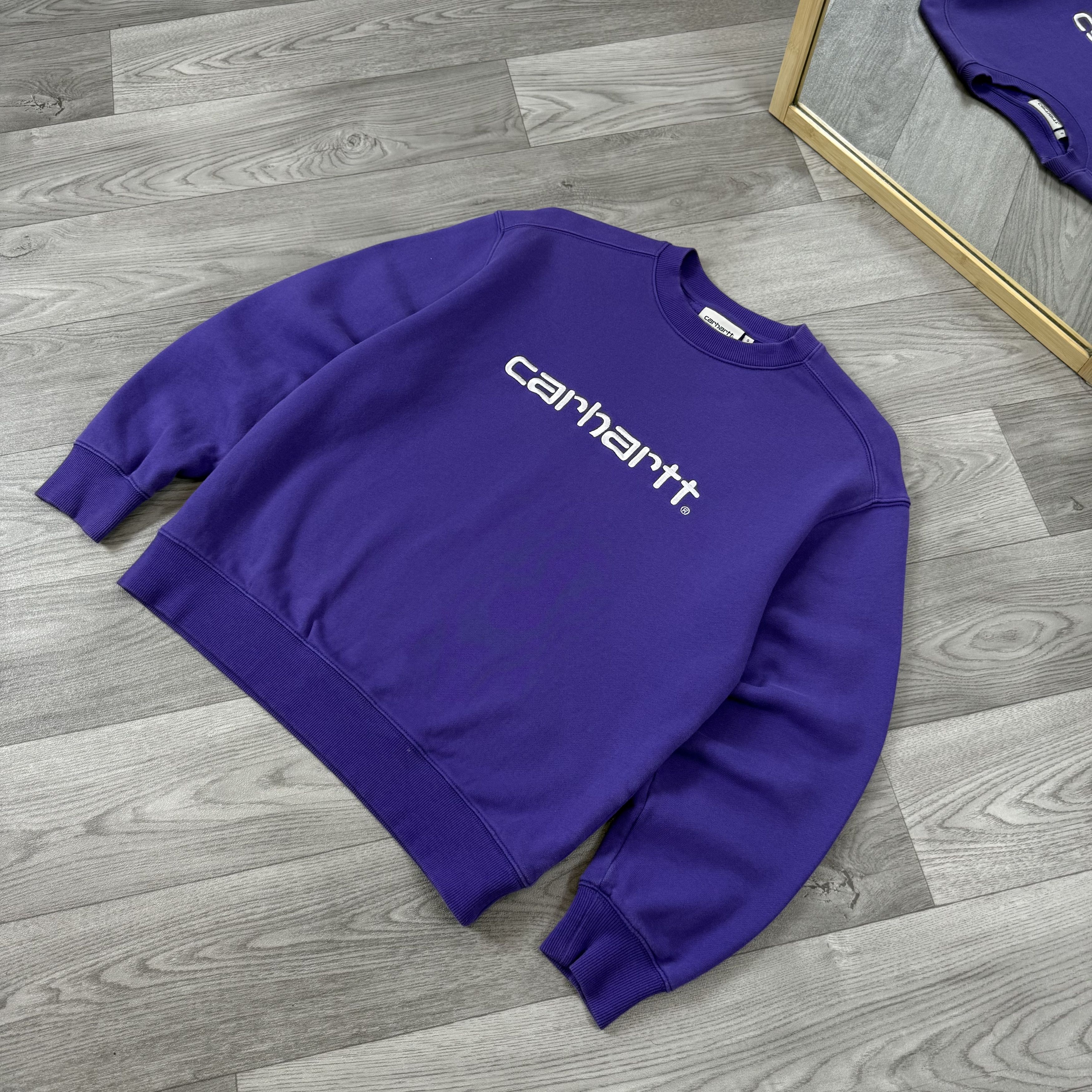 Carhartt Wip Carhartt WIP Embroidered Women's Purple Crewneck Sweatshirt Size S / US 4 / IT 40 - 3 Thumbnail