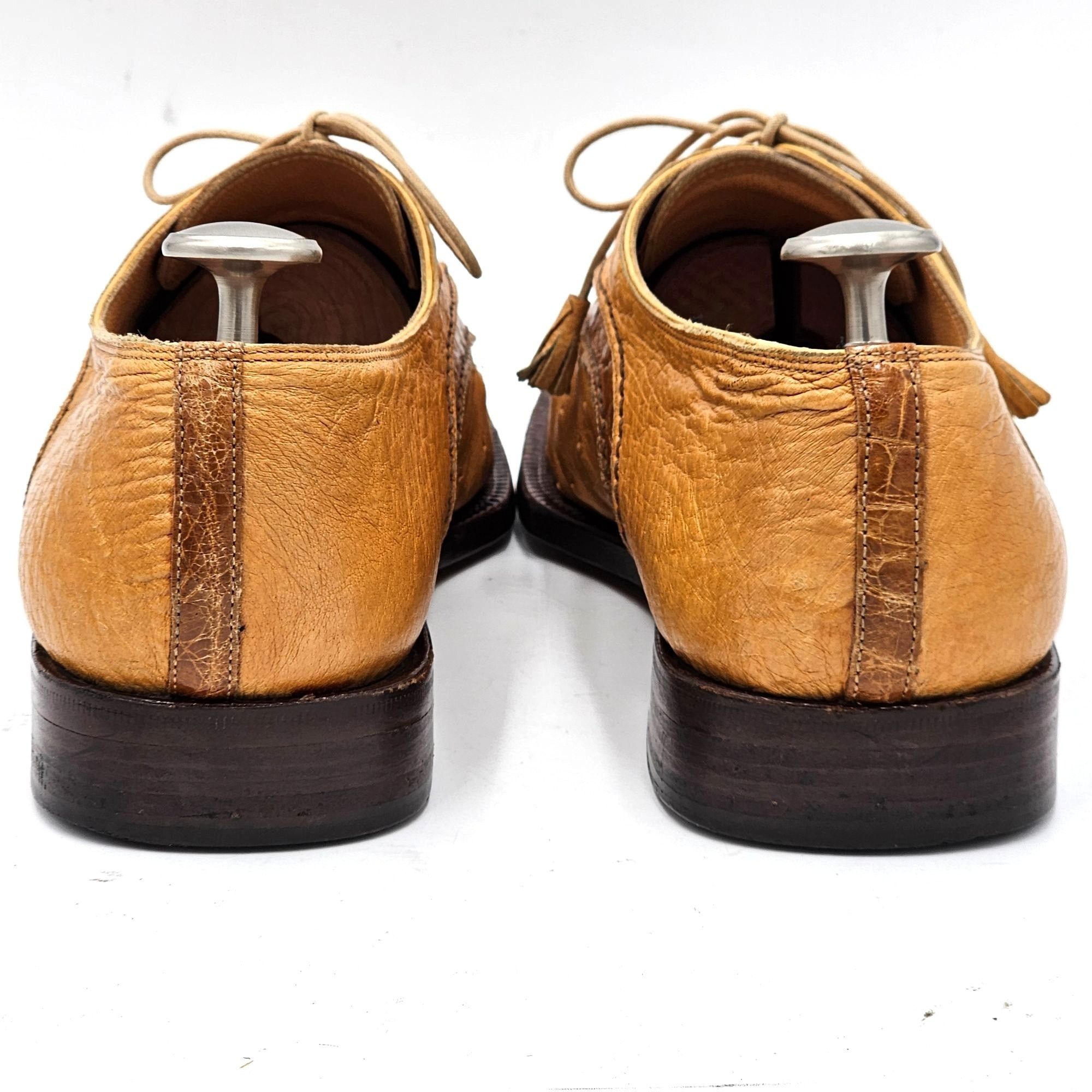 David Eden Vintage David Eden Exotic Ostrich Alligator Derby Italy Men Size US 12 / EU 45 - 8 Thumbnail