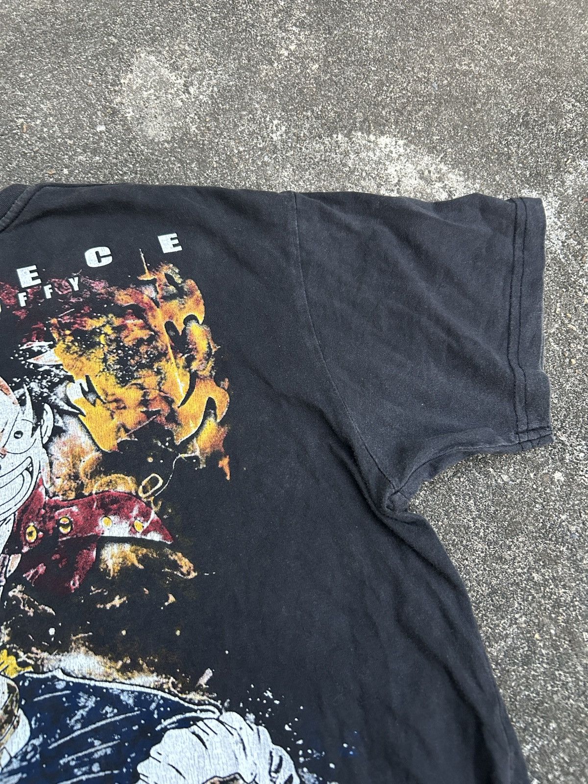 Anime Vintage One piece Monkey D. Luffy Thrashed Sun Faded Size US M / EU 48-50 / 2 - 8 Thumbnail