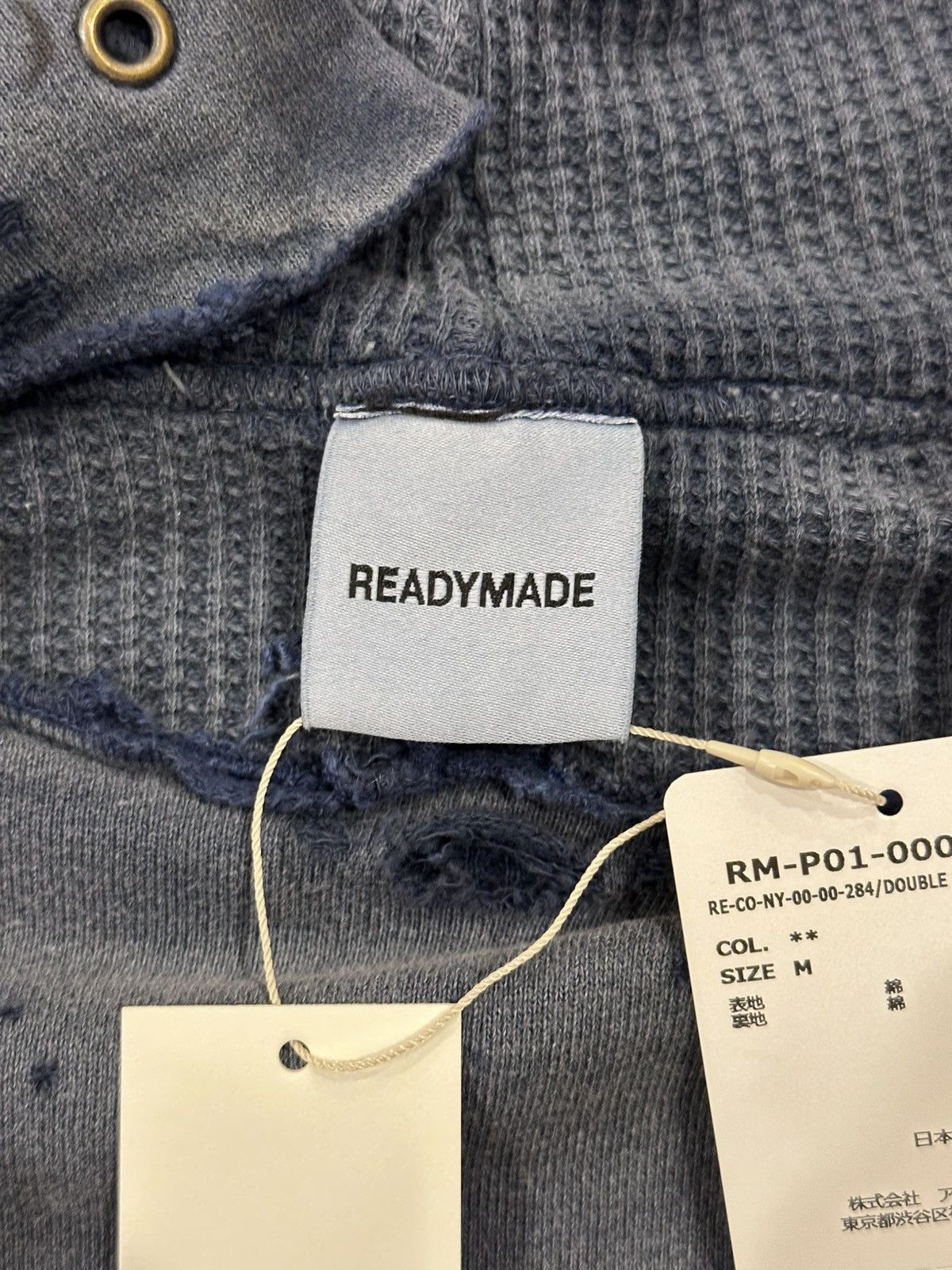 READYMADE Readymade Navy Washed Distressed Dirty Double Layered Hoodie Size US M / EU 48-50 / 2 - 11 Thumbnail