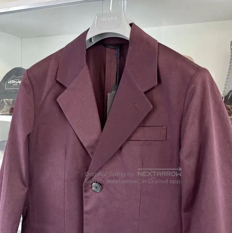 Prada Prada Burgundy Cotton Mid-Length Men's Coat. Size US S / EU 44-46 / 1 - 2 Thumbnail