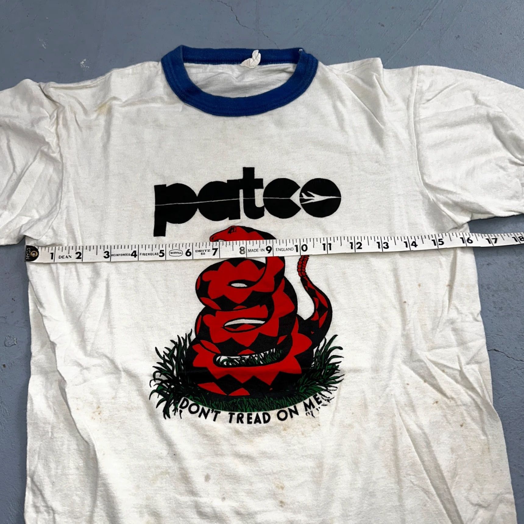 Vintage Vintage Patco Snake Ringer T-Shirt 80s Men Small White Rock Grunge Vintage Theme Size US S / EU 44-46 / 1 - 6 Thumbnail