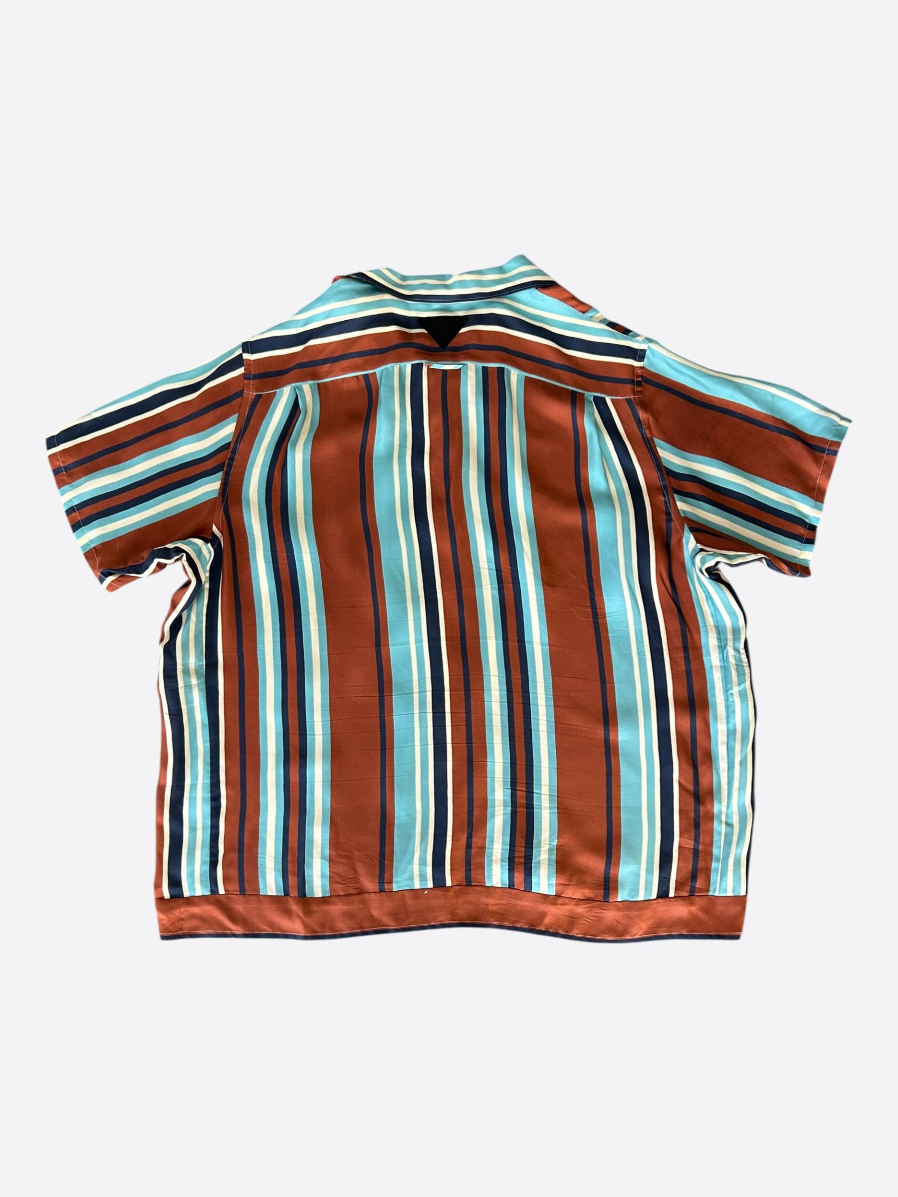 Prada Prada Brown Striped Button Up Shirt Size US XXL / EU 58 / 5 - 2 Thumbnail