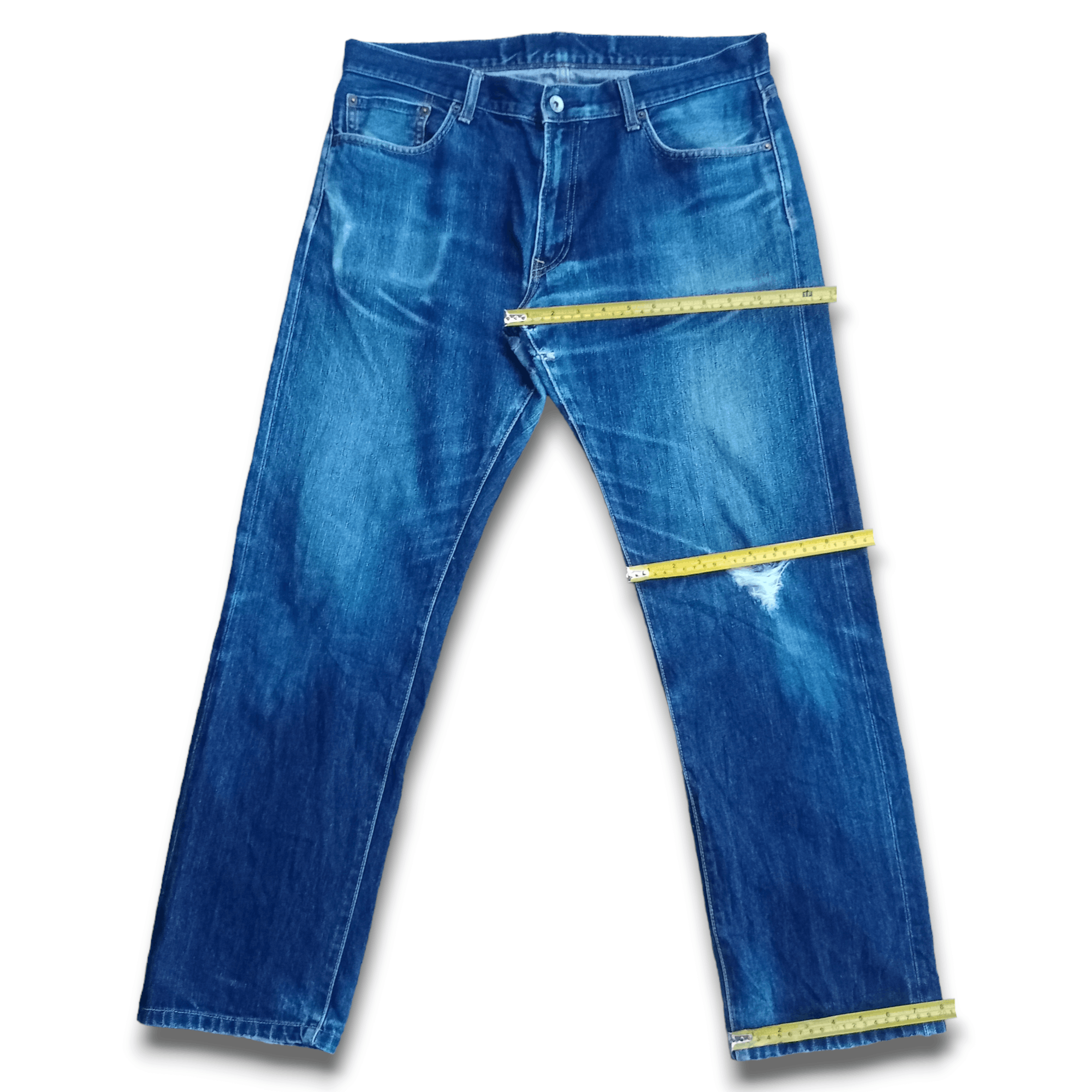 Japanese Brand × Uniqlo Vintage Japanese Uniqlo Selvedge Distressed Loose Jeans Size US 35 - 9 Thumbnail