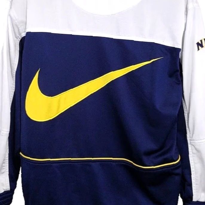 Nike VINTAGE Nike Jacket Mens Size S Blue 90s Jumbo Swoosh Spell Out White Tag Track jacket Size US S / EU 44-46 / 1 - 2 Thumbnail
