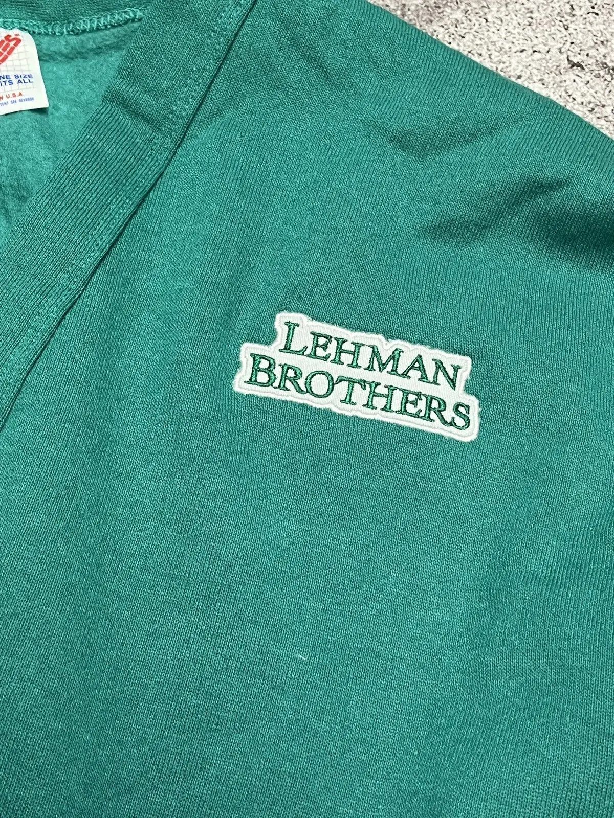 Vintage LEHMAN BROTHERS CARDIGAN VINTAGE RARE USA 90s SWEATSHIRT Size US M / EU 48-50 / 2 - 2 Thumbnail