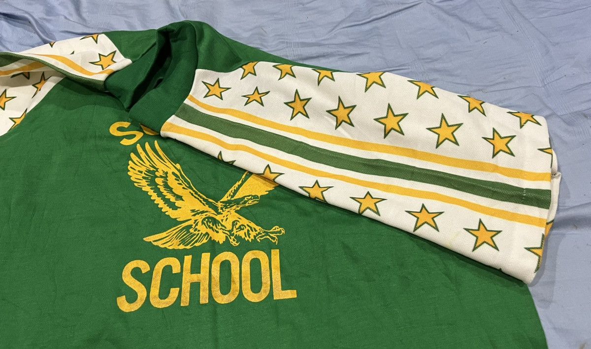 Velva Sheen NOS 70s Velva Sheen Stars Striped Sleeves Reglan Tshirt Size US L / EU 52-54 / 3 - 8 Thumbnail
