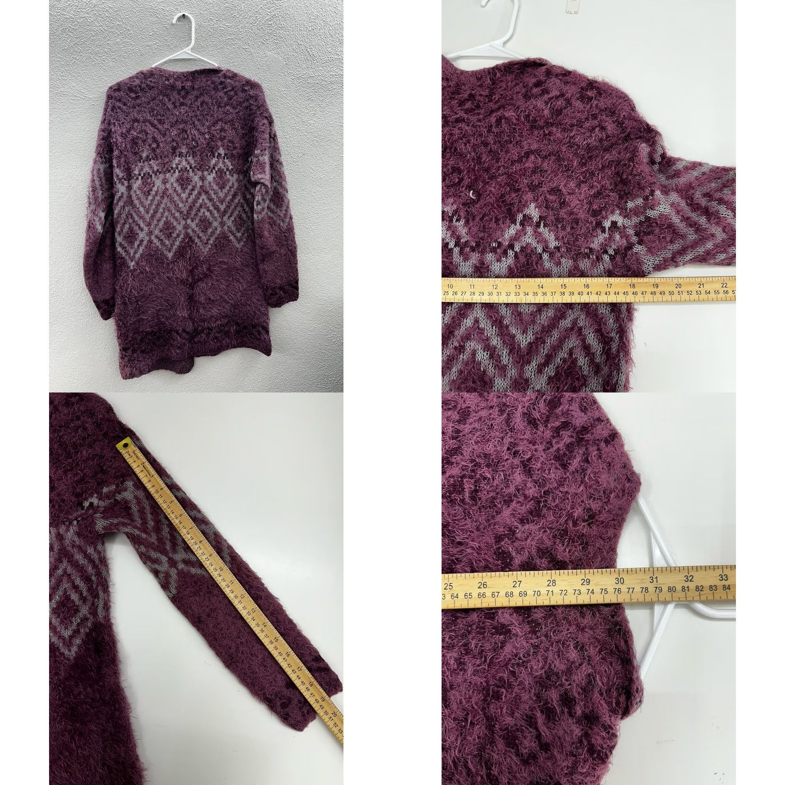 Eddie Bauer Eddie Bauer Womens Cardigan Small Purple Long Sleeve Open Front Fuzzy Sweater Size S / US 4 / IT 40 - 8 Thumbnail