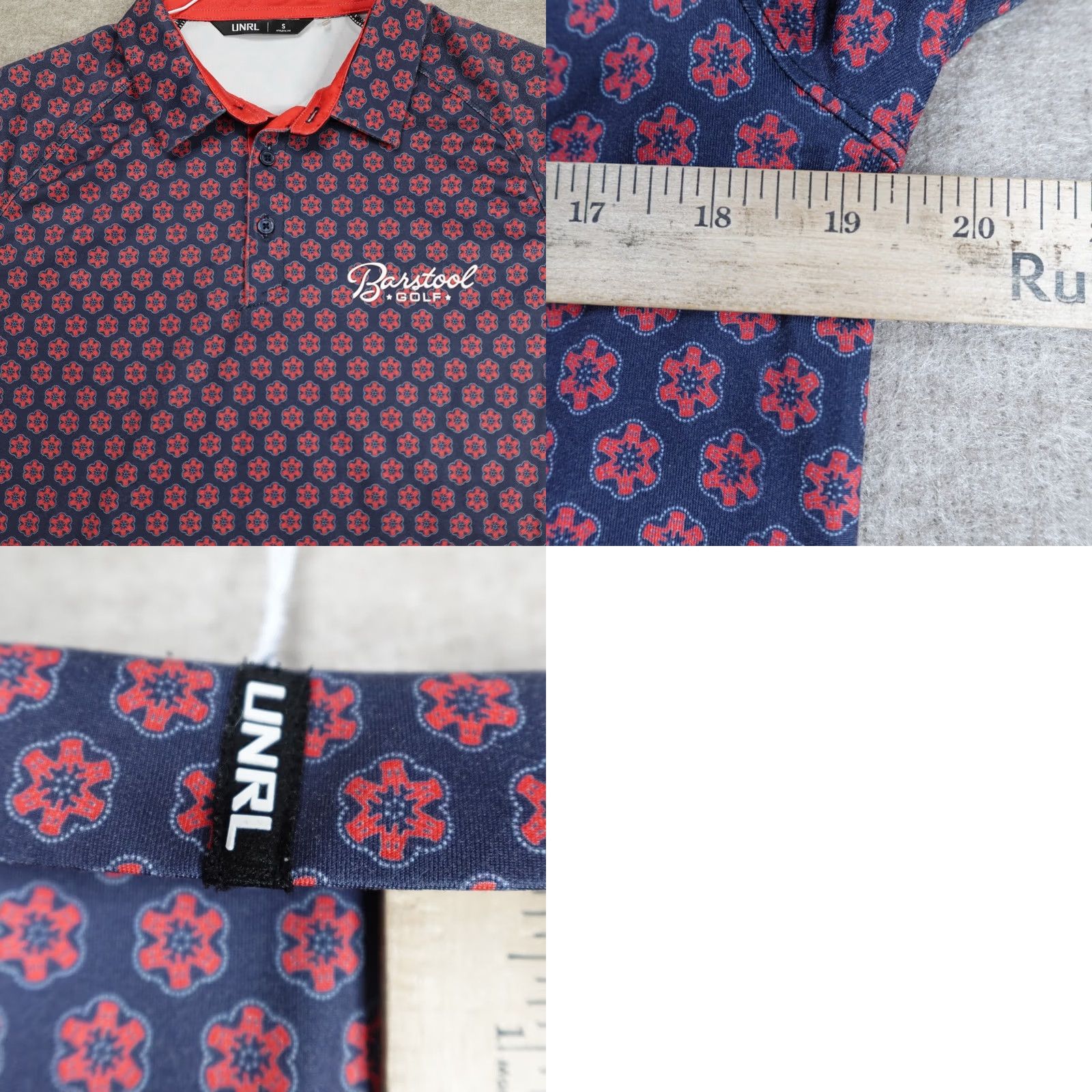 Vintage UNRL x Barstool Polo Shirt Small Blue Red Floral All Over Print Performance Shirt Men S Blue Floral Polo Sports Golf Nike Size US S / EU 44-46 / 1 - 8 Thumbnail