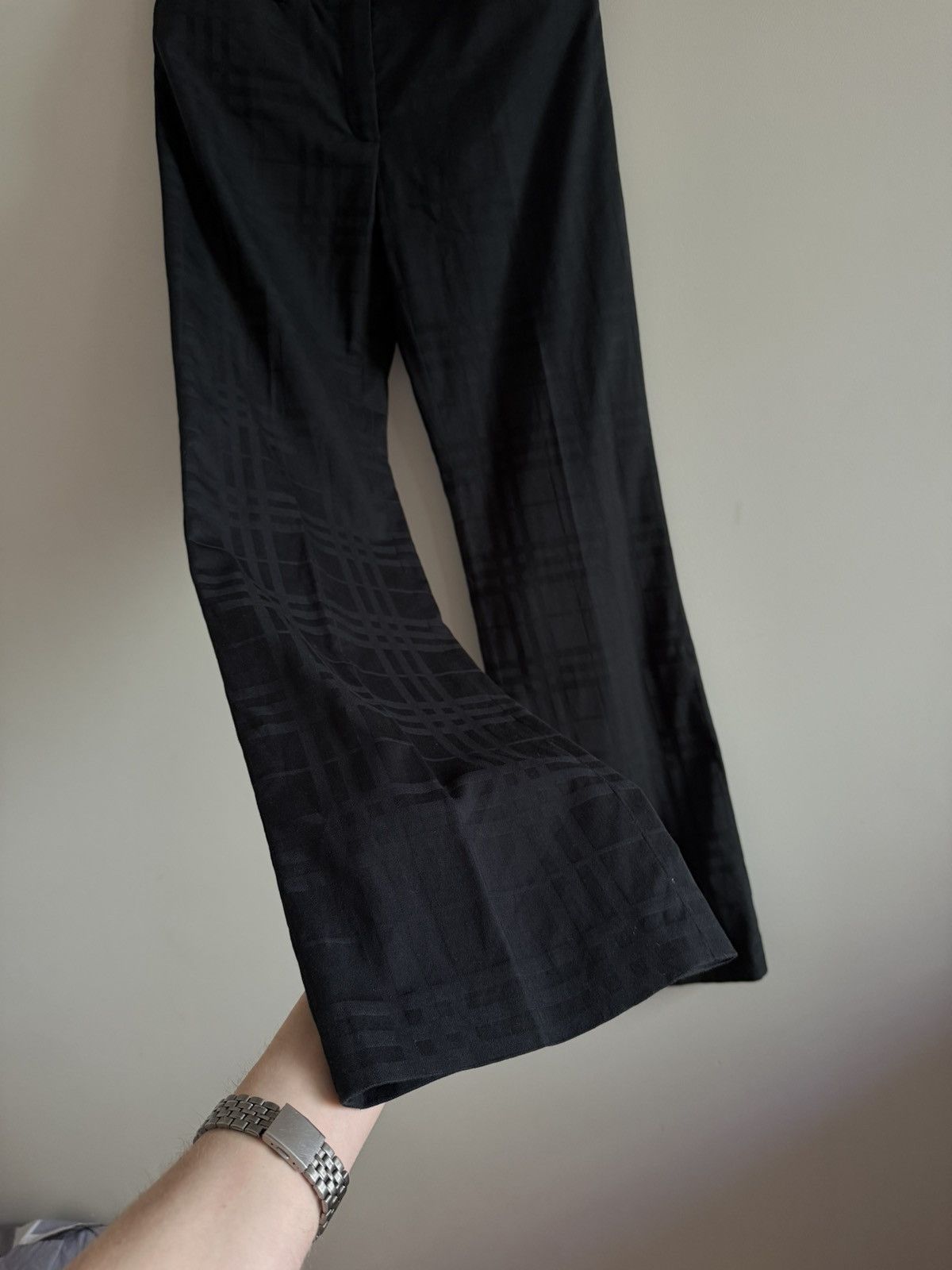 Burberry Burberry Black Nova Check Flared Trousers Size 28" / US 6 / IT 42 - 3 Thumbnail
