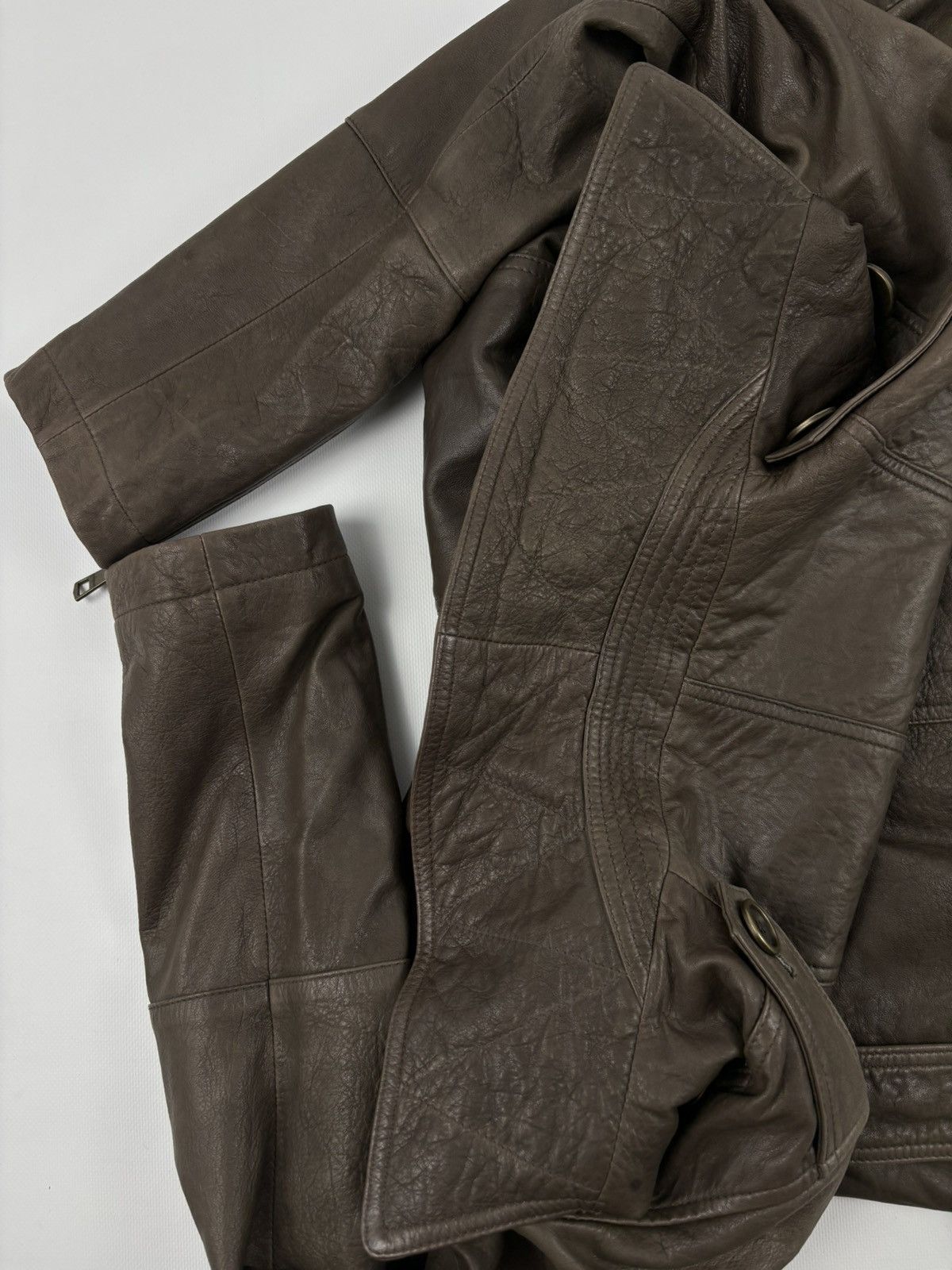 Burberry × Burberry Prorsum BRIT LAMBSKIN Nova Check Double-Breasted Zip Coat Belt Trench Jacket Size L / US 10 / IT 46 - 17 Thumbnail