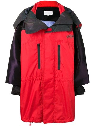 Maison Margiela o1y0625 Hooded Jacket in Red/Black Size S / US 4 / IT 40 - 1 Preview