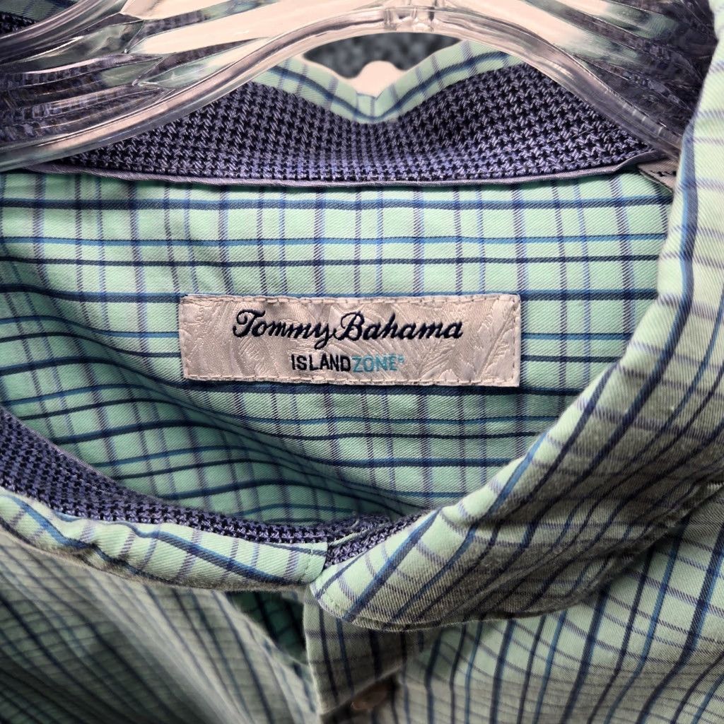 Tommy Bahama Shirt Mens 2XL Blue Green Plaid Islandzone Long Sleeve Button Up, Men's (Size Xxl)