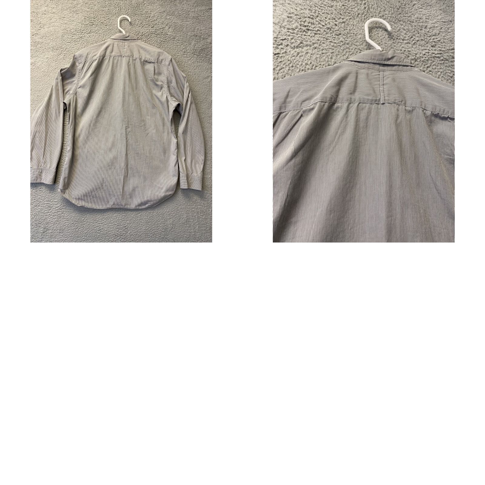 Banana Republic Banana Republic Shirt Men Slim Gray Button-Up Striped Cotton L Adult Mens Size US L / EU 52-54 / 3 - 8 Thumbnail