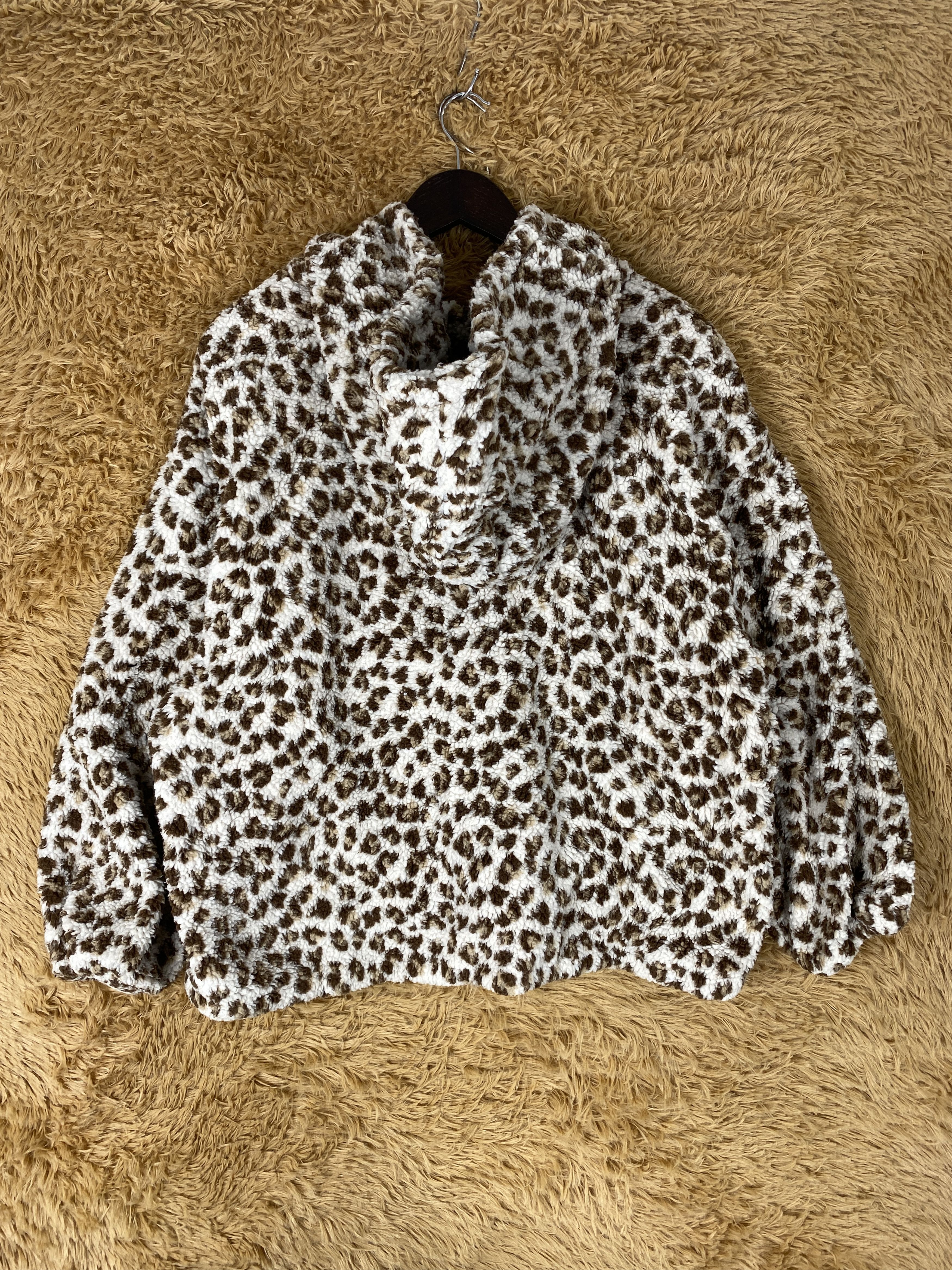 Japanese Brand Vintage Heather Leopard Hoodie Sherpa Jacket J2052 Size US M / EU 48-50 / 2 - 5 Thumbnail