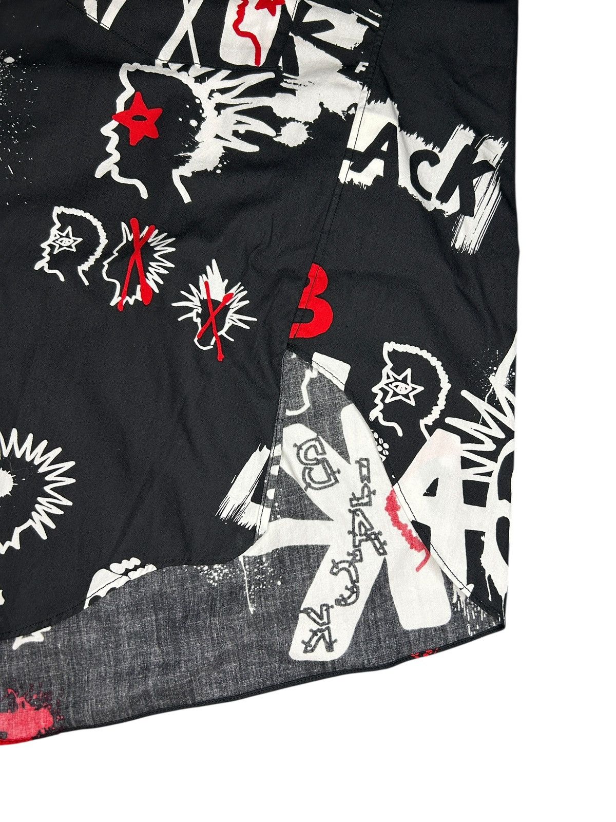 Comme des Garcons Black F/W 15 Asymmetric Printed Shirt Size US XS / EU 42 / 0 - 7 Thumbnail