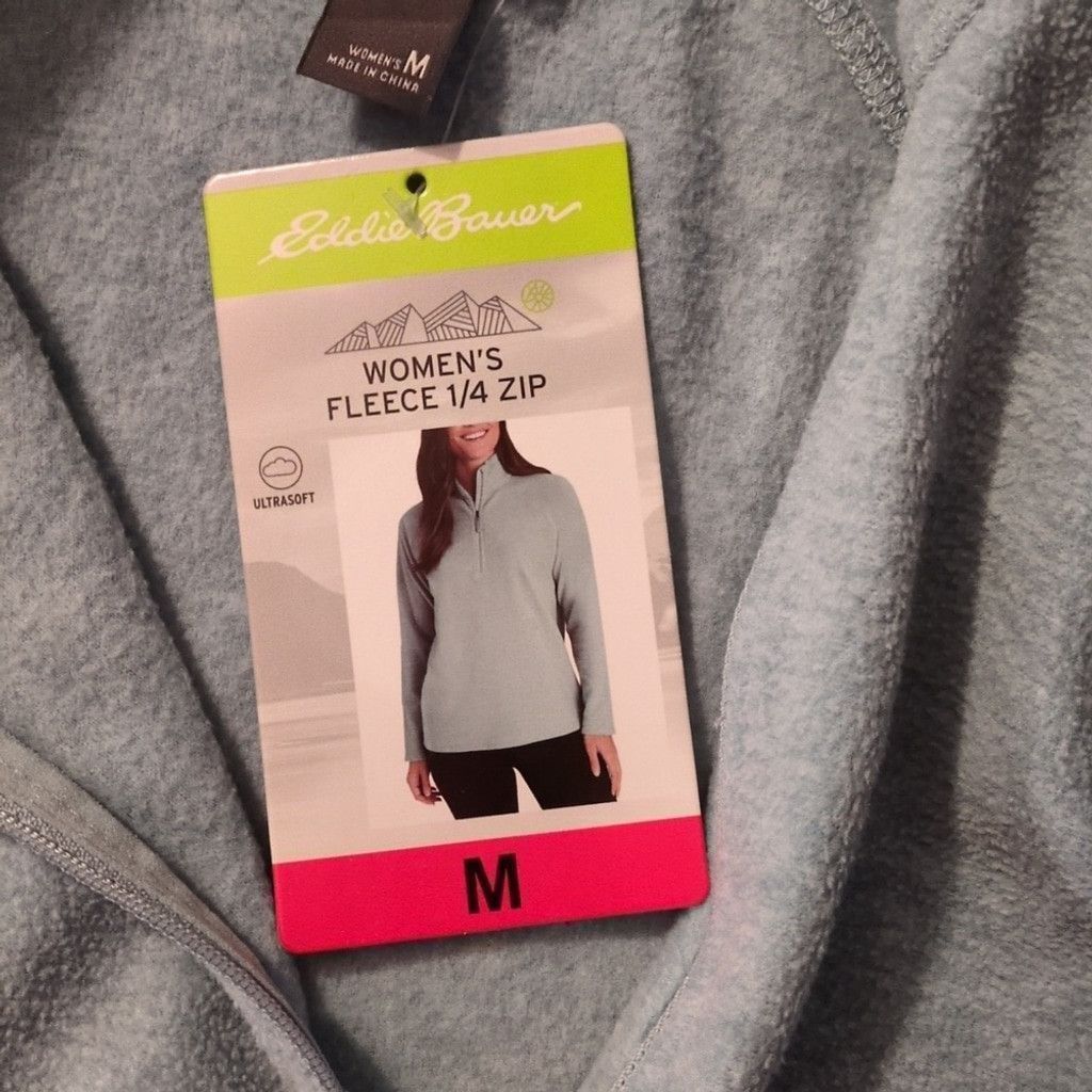 Eddie Bauer Eddie Bauer Sea Blue 1/4 Zip Fleece Pullover Size Medium Size M / US 6-8 / IT 42-44 - 5 Thumbnail