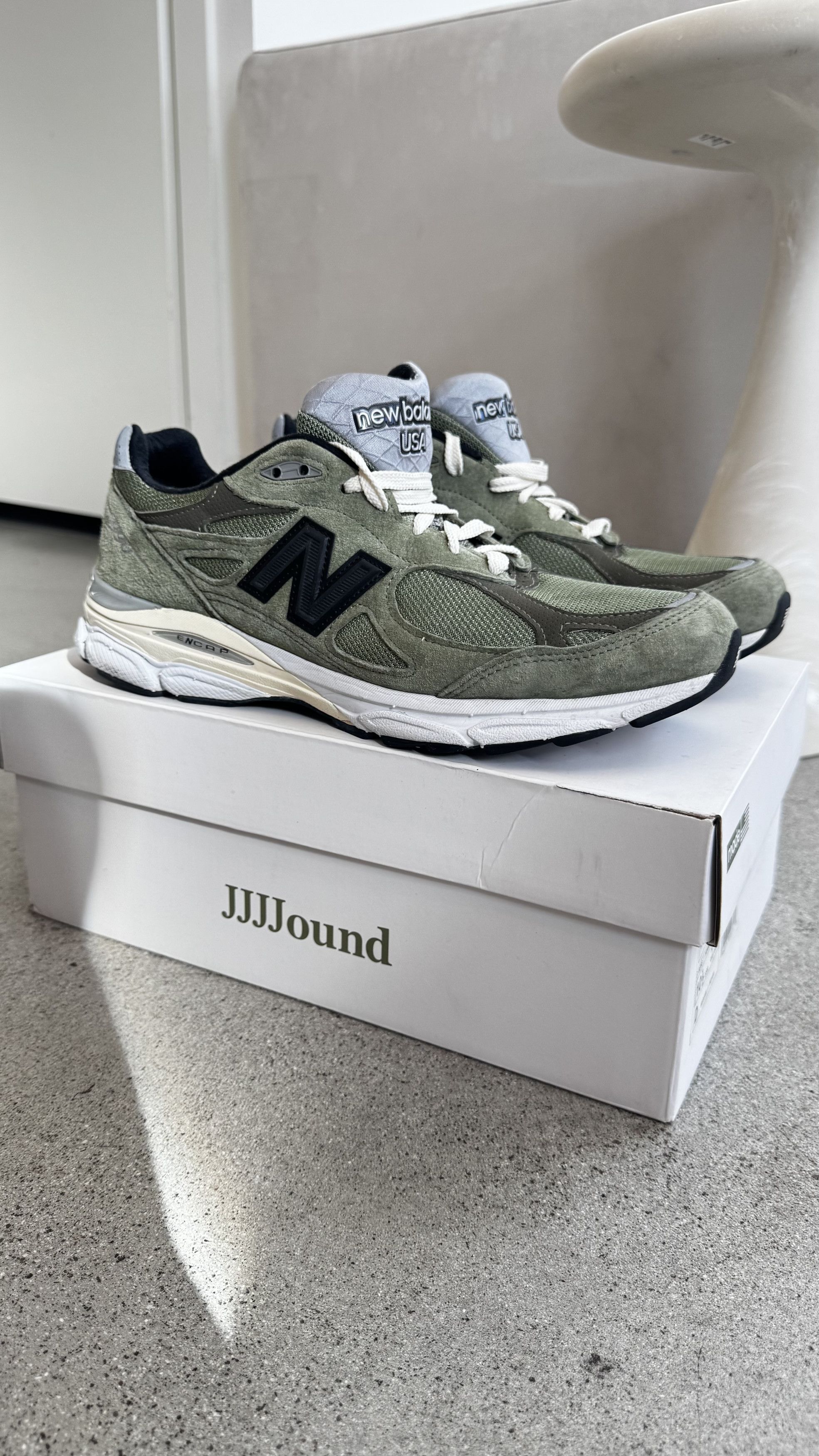 JJJJound × New Balance New Balance 990v3 JJJJound Olive Size 10.5 Made in USA Size US 10.5 / EU 43-44 - 6 Thumbnail