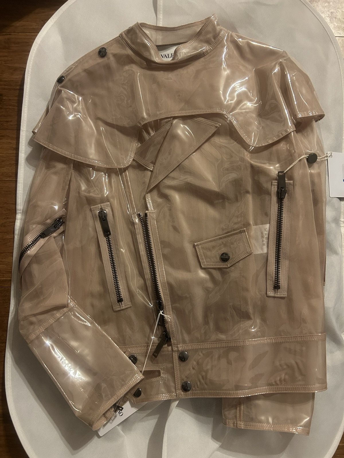 Valentino VALENTINO GARAVANI Zip-detailed vinyl Jacket Blush IT 42 Size M / US 6-8 / IT 42-44 - 5 Thumbnail