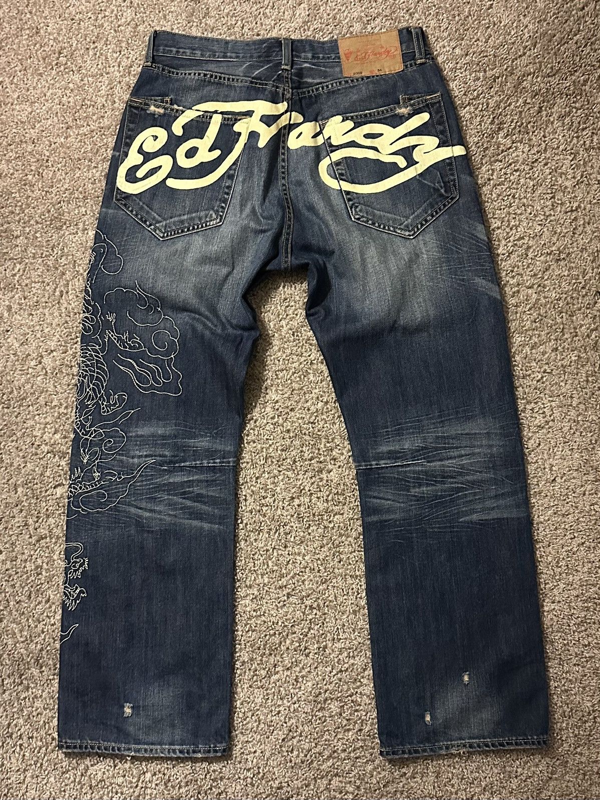 Ed Hardy Rare Ed Hardy Back Print Dragon Denim Size US 34 / EU 50 - 1 Thumbnail