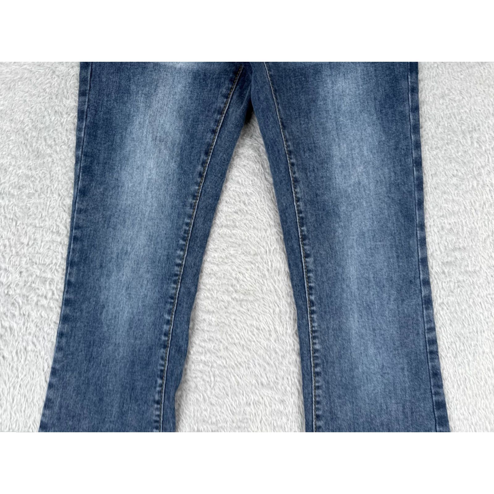 Vintage Vintage Seven7 Women’s Jeans Flared Low Rise Cotton Blend Distressed 22x29 Blue Denim Size 40" / US 18 - 3 Thumbnail