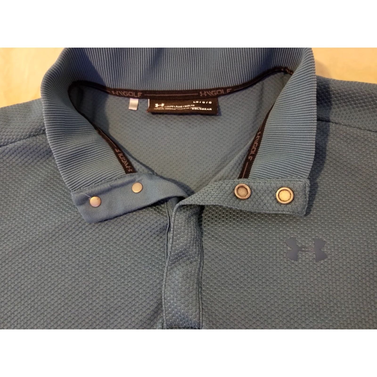 Under Armour Under Armour Polo Sweater Mens L Blue Athletic Golf Shirt Pullover Mock Neck Long Sleeve Size US L / EU 52-54 / 3 - 5 Thumbnail