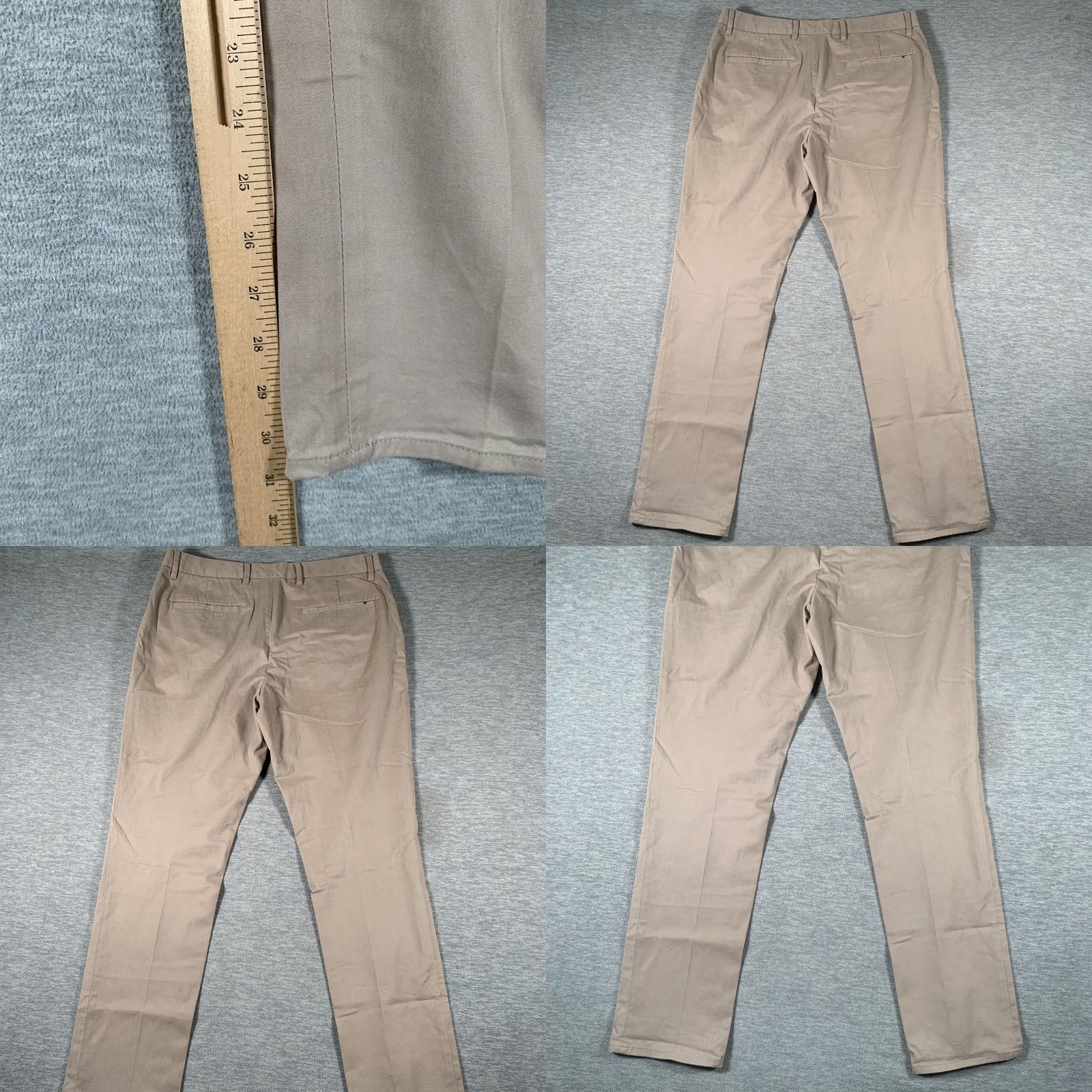 Allsaints AllSaints Mens Beige Felix Chino Pants Slim Fit Stretch Casual Tapered Leg 33x30 Size US 32 / EU 48 - 9 Thumbnail