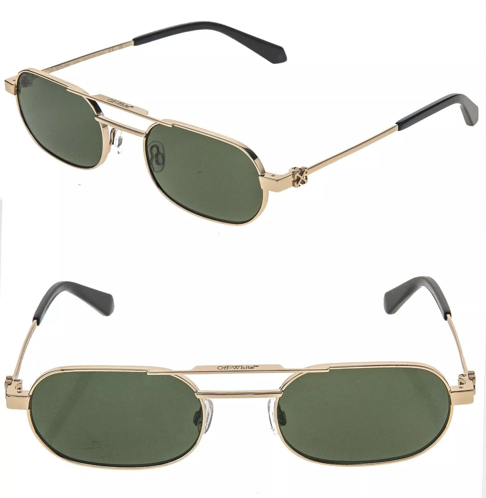 OFF-WHITE OERI123 Gold Green Square Unisex VAIDEN Logo 123