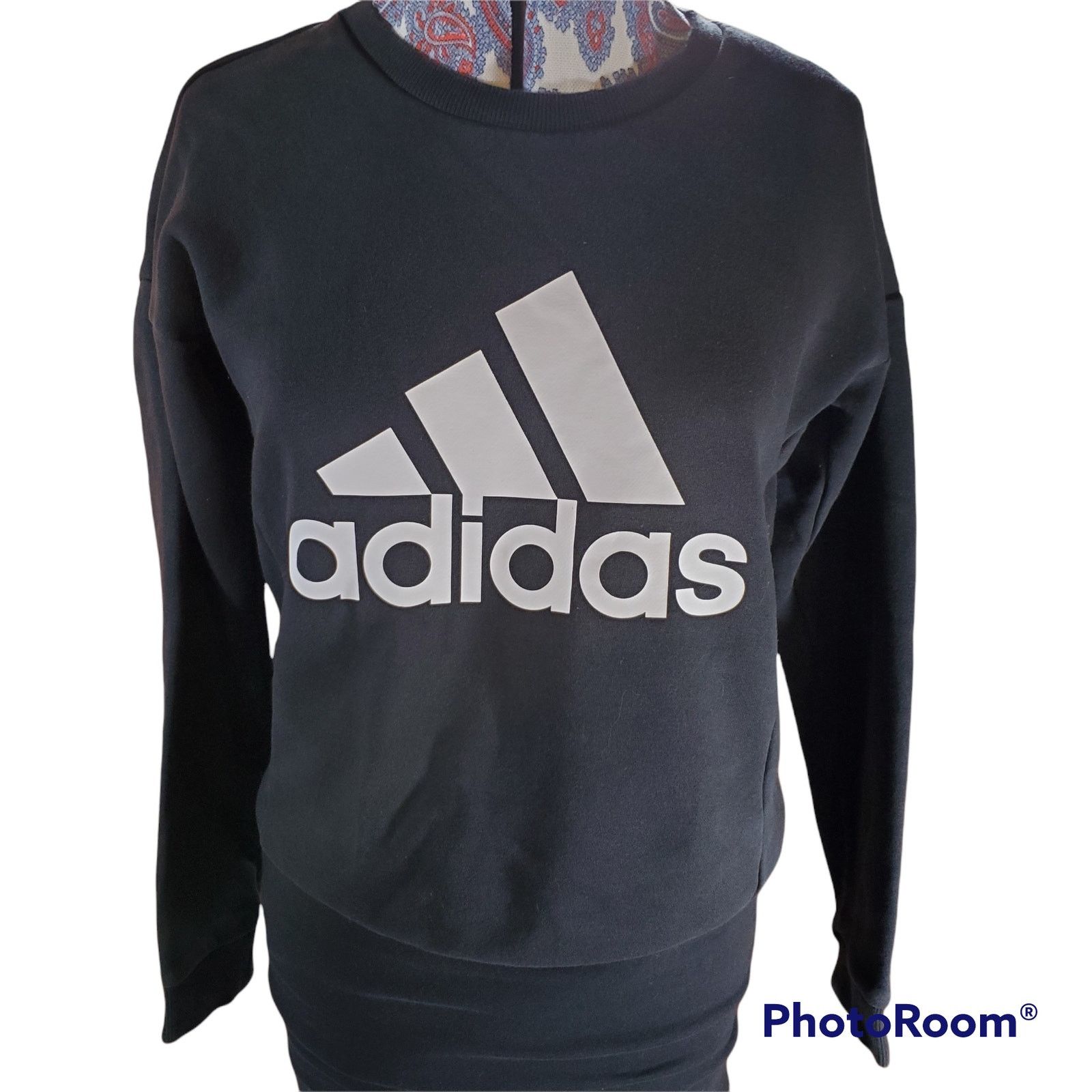 Adidas Adidas | Black Sweatshirt with white Logo | Size XS Size XS / US 0-2 / IT 36-38 - 1 Thumbnail
