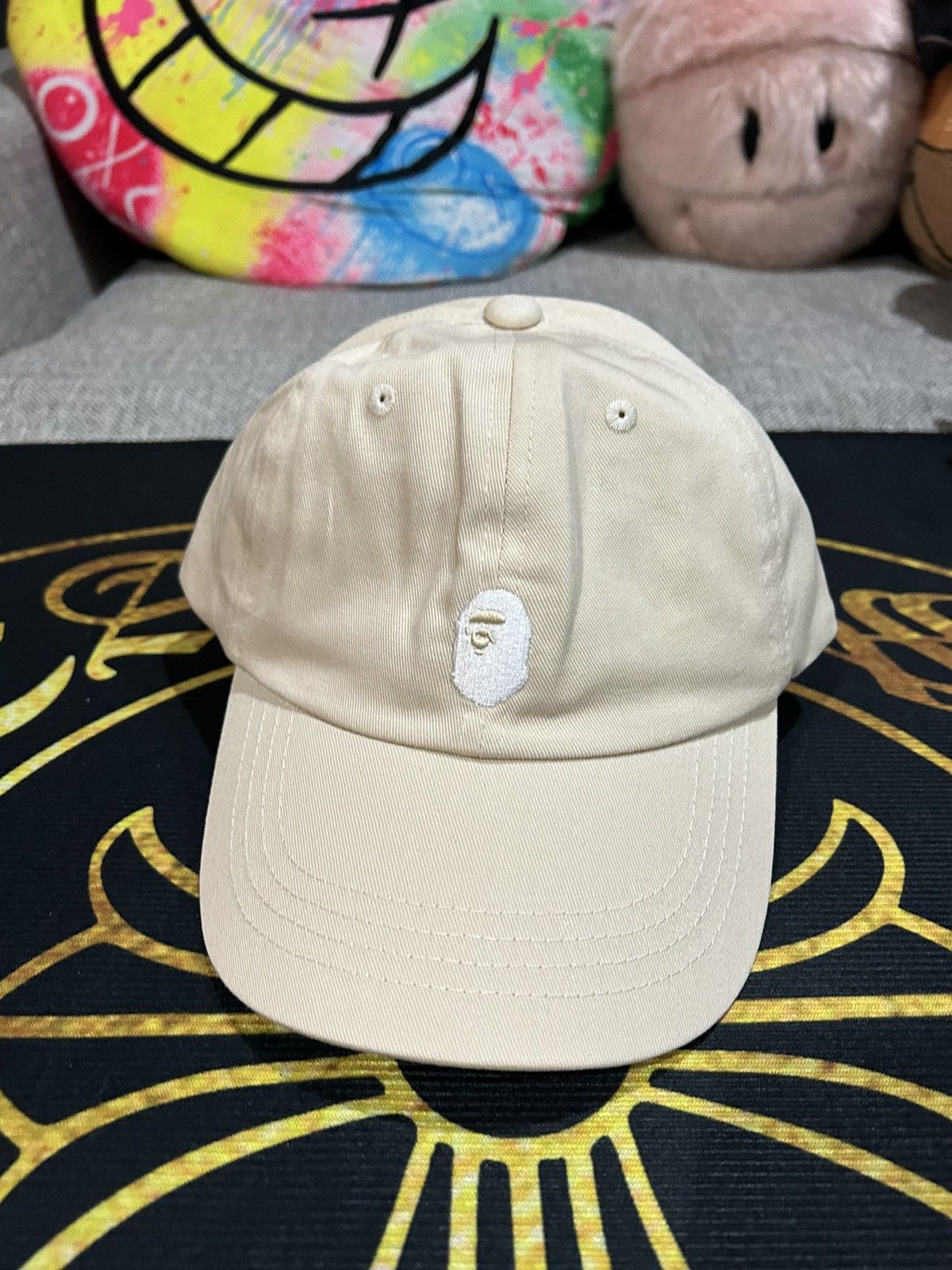 image of Bape Ape Head Panel Cap in Beige, Men's