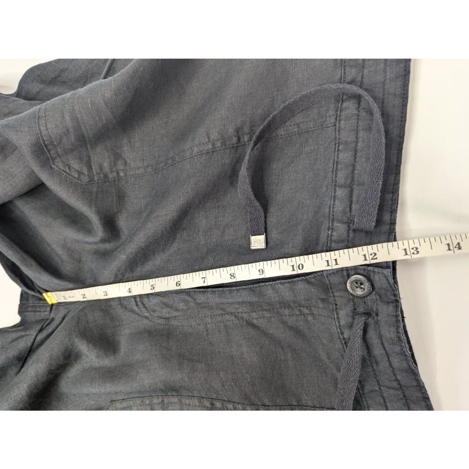 Ralph Lauren Lauren Ralph Lauren Pants Womens Size 16 Black Linen Pockets Tapered Flat Front Lagenlook Size 38" / US 16 / IT 52 - 7 Thumbnail