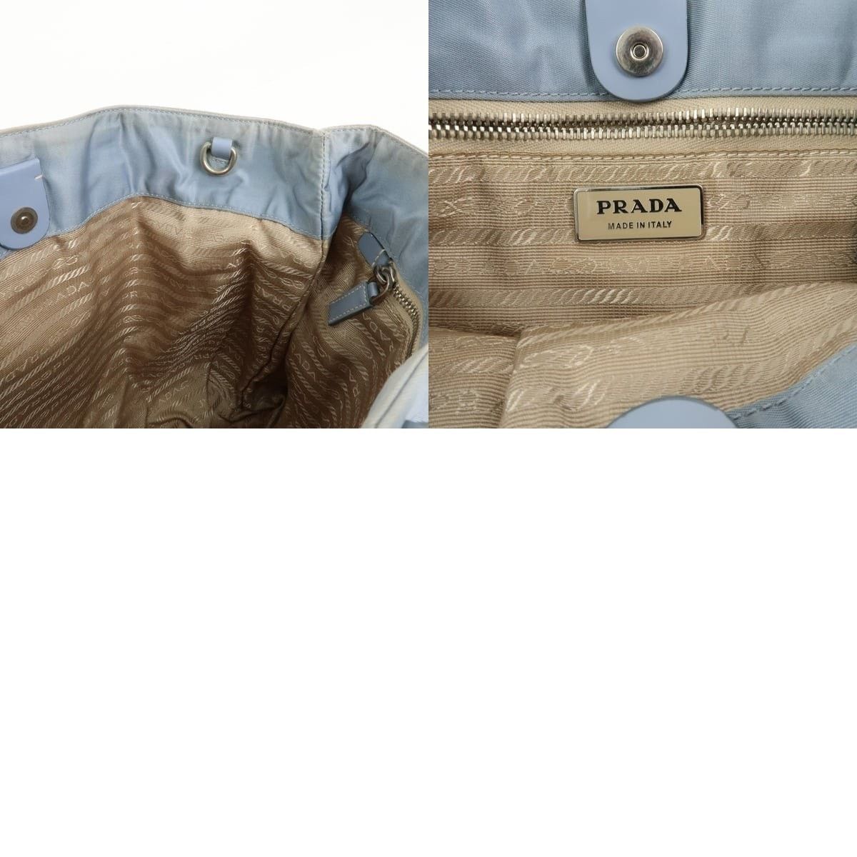 Prada Prada Triangle Logo Nylon Tote Blue Size ONE SIZE - 8 Thumbnail