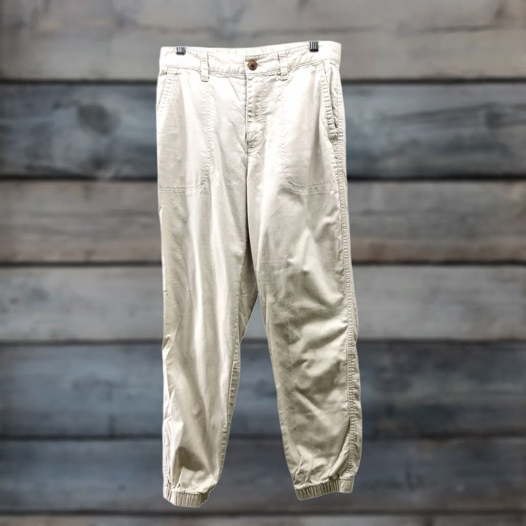 Gap VINTAGE? No. Gap Twill Utility Girlfriend Jogger Pants Womens 4 Beige Cotton Mid Rise Pants Mens? Size 27" / US 4 / IT 40 - 1 Thumbnail