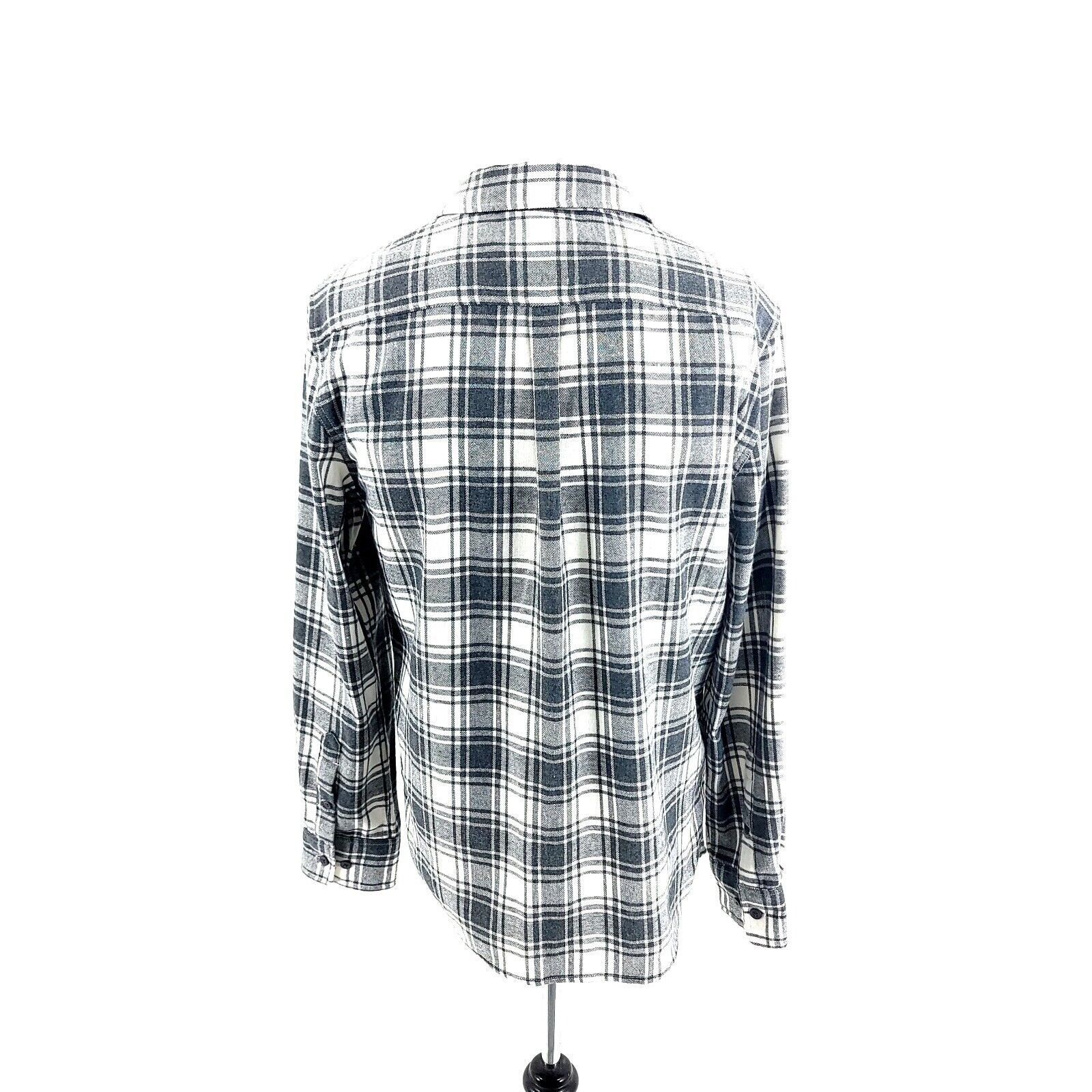 Designer Bixby Medium Slim Gray White Plaid Button Front Flannel Coll Size US M / EU 48-50 / 2 - 5 Thumbnail