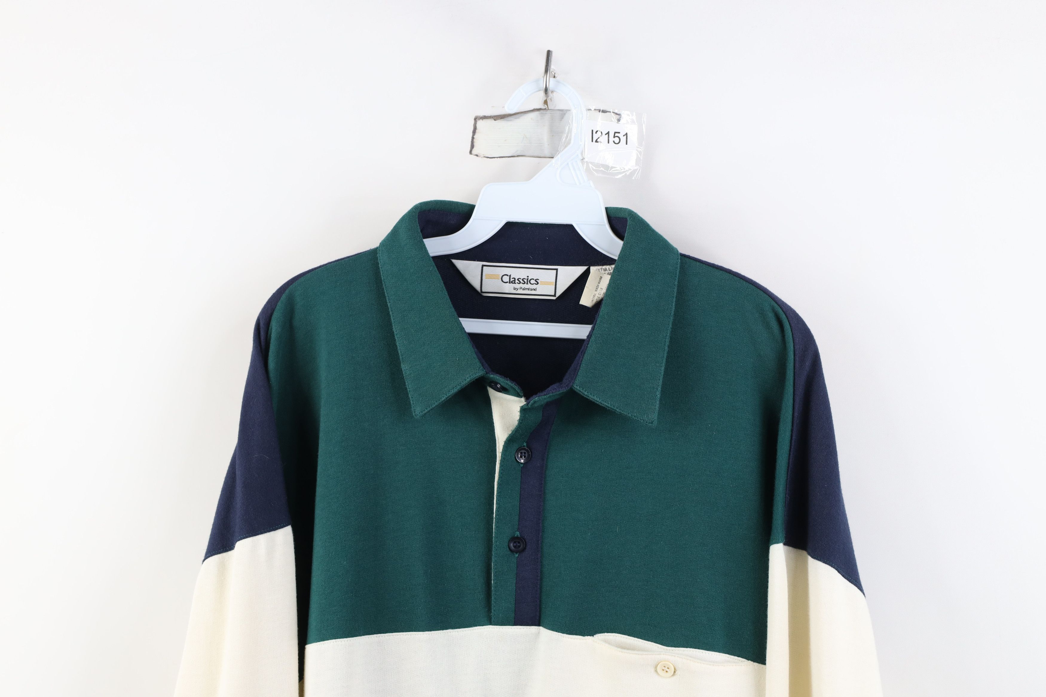 Vintage Vintage 90s Streetwear Block Long Sleeve Rugby Polo Shirt Size US XL / EU 56 / 4 - 2 Thumbnail