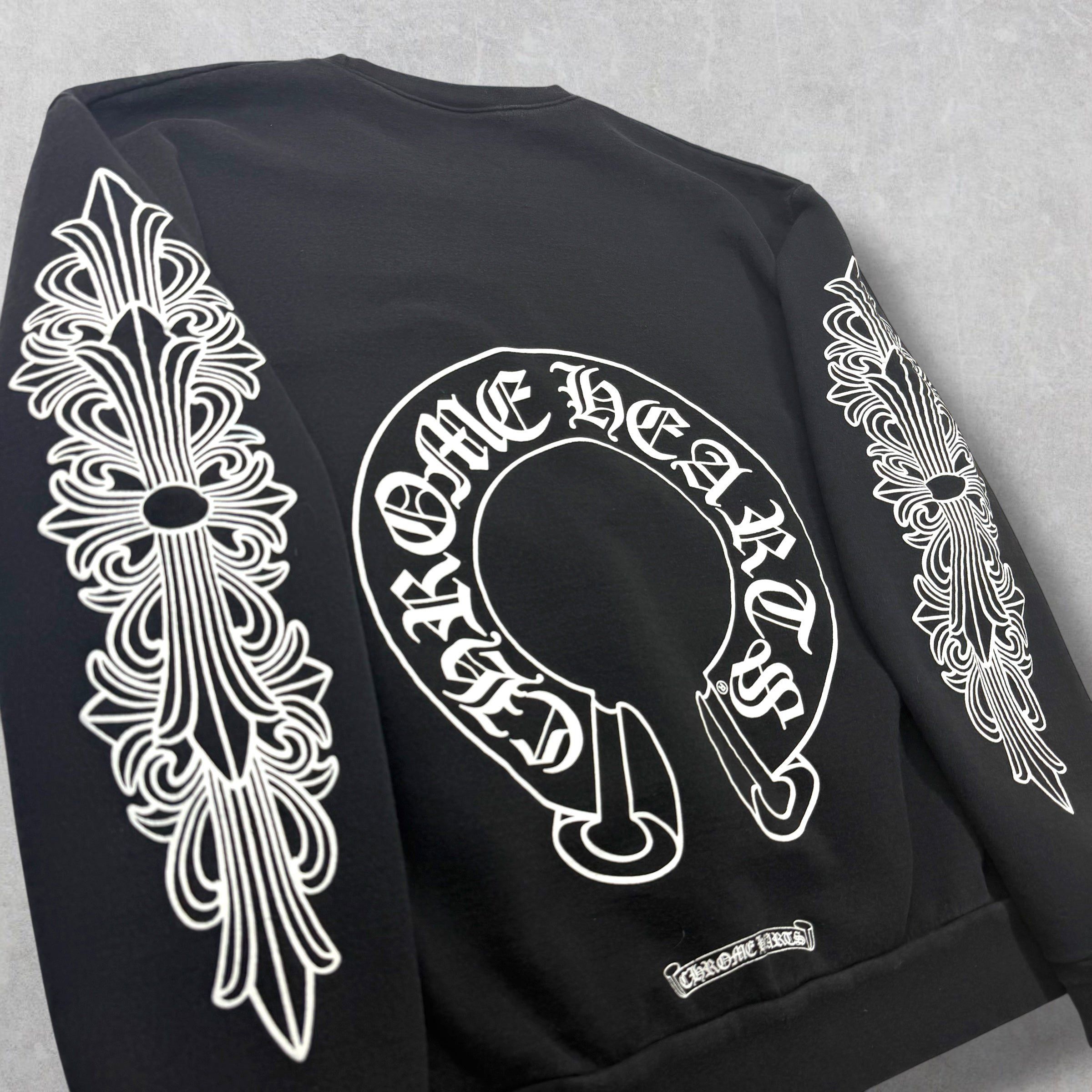 Chrome Hearts Chrome Hearts Horseshoe Floral Crewneck Black S Size US S / EU 44-46 / 1 - 5 Thumbnail